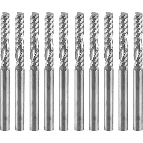 10 Einsitzige, Spiralförmige Hartmetall-schaftfräser Für Cnc-fräsen, 3,175 X 17 Mm