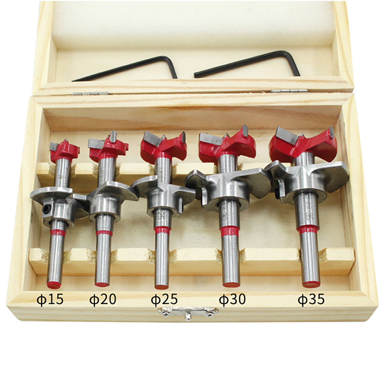 5-teiliges, Verstellbares 15–35-mm-hartmetall-kernbohrer-set Für Holz, Scharnierbohrer, Holzlochsäge, Lochaufweiter