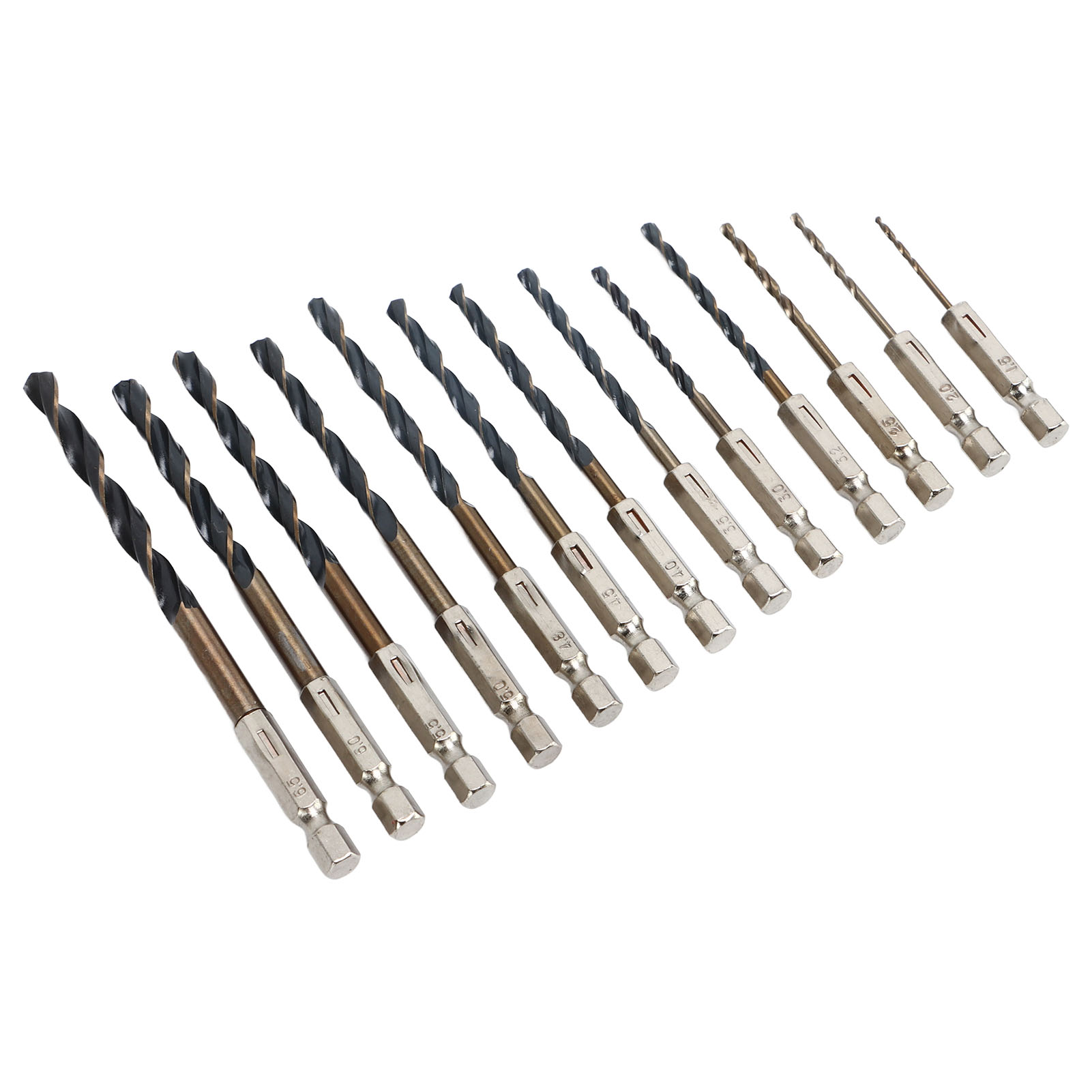Set Mit 13 Metallbohrern, 1/4"-sechskantschaft, 1,5–6,5 Mm, Schnellwechselsystem, Für Holz, Kunststoff Und Stahl
