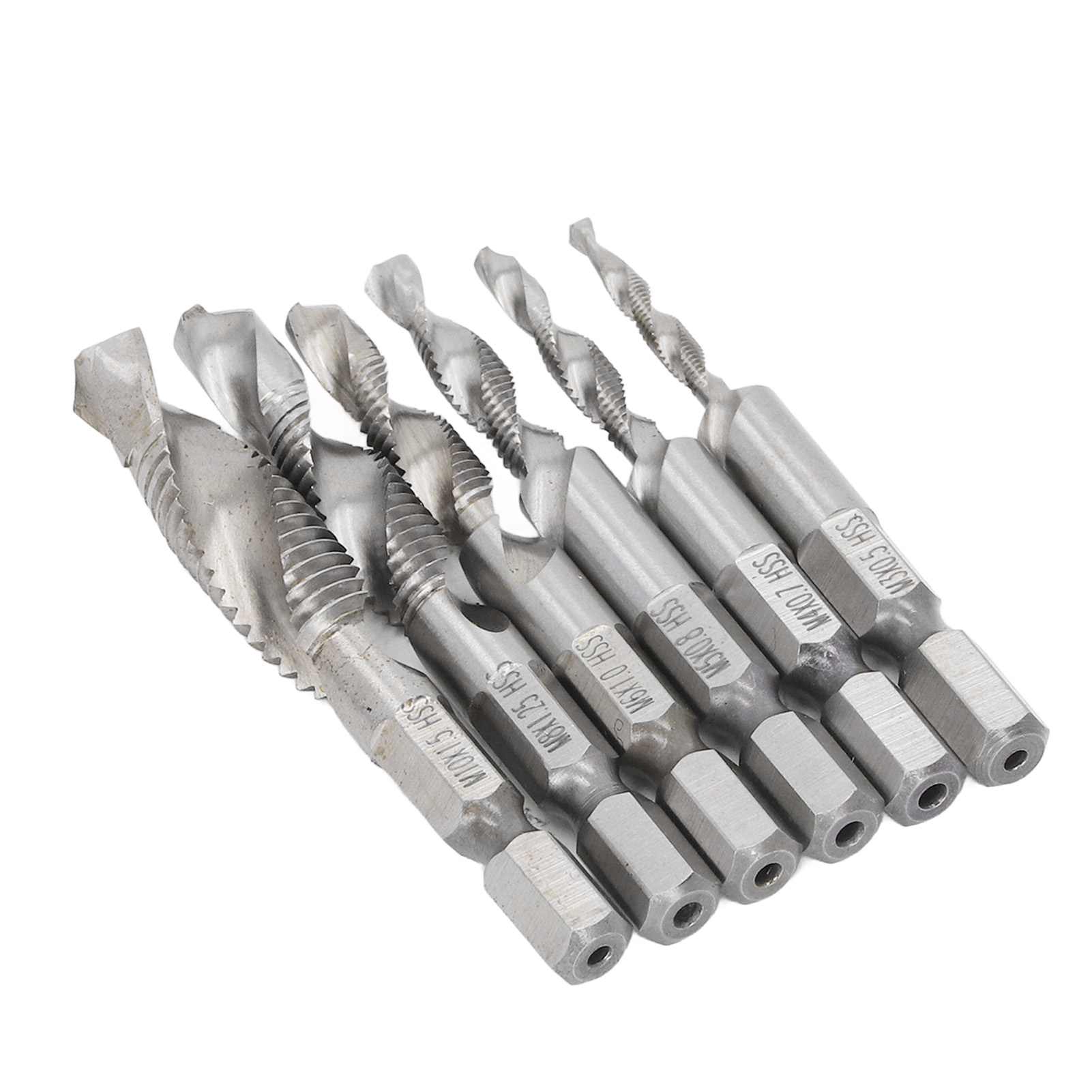 6-teiliges 3-in-1-bohrerset, Hss, Holz- Und Metallfräser, Sechskantschaft, Bohr- Und Schraubset Für Aluminium, 6-teilig
