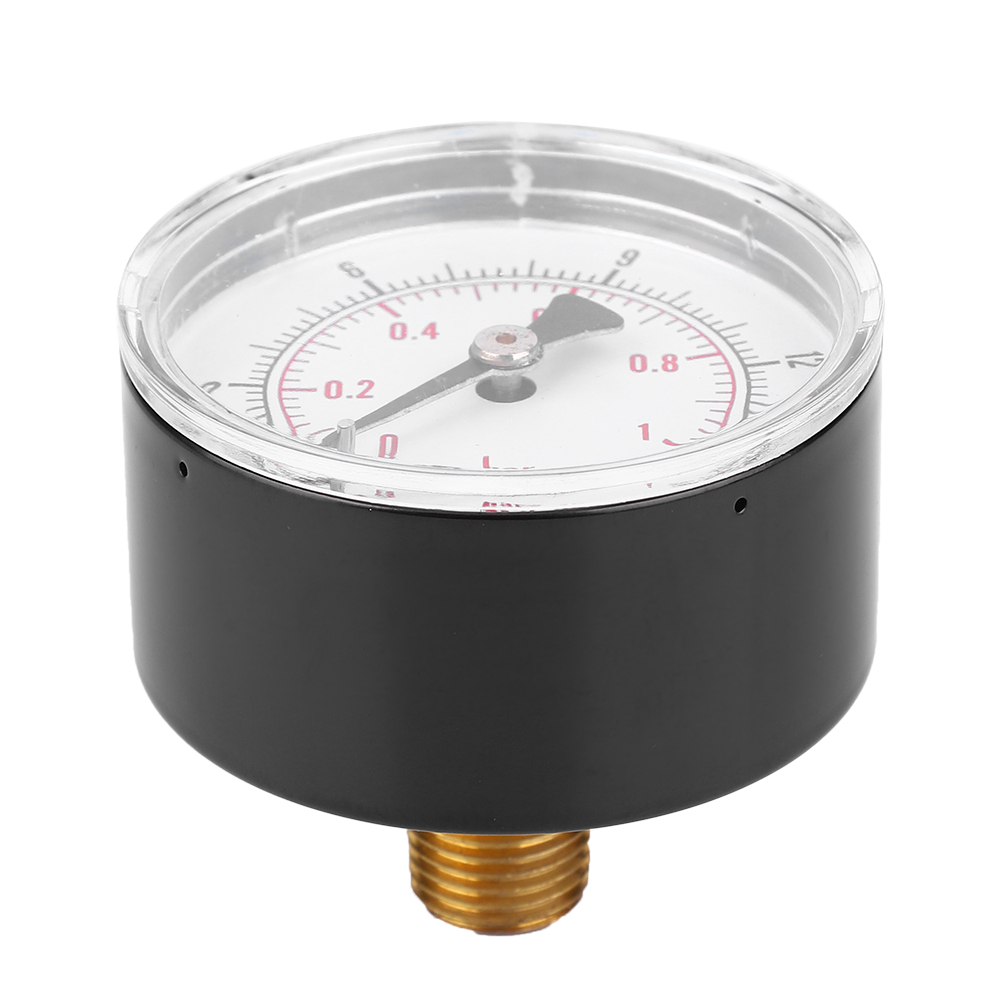 Manometer 50 Mm Zifferblatt 1/4 Bspt Rückseitiger Anschluss Für Luft Wasser Öl Gas (0-15 Psi 0-1 Bar)