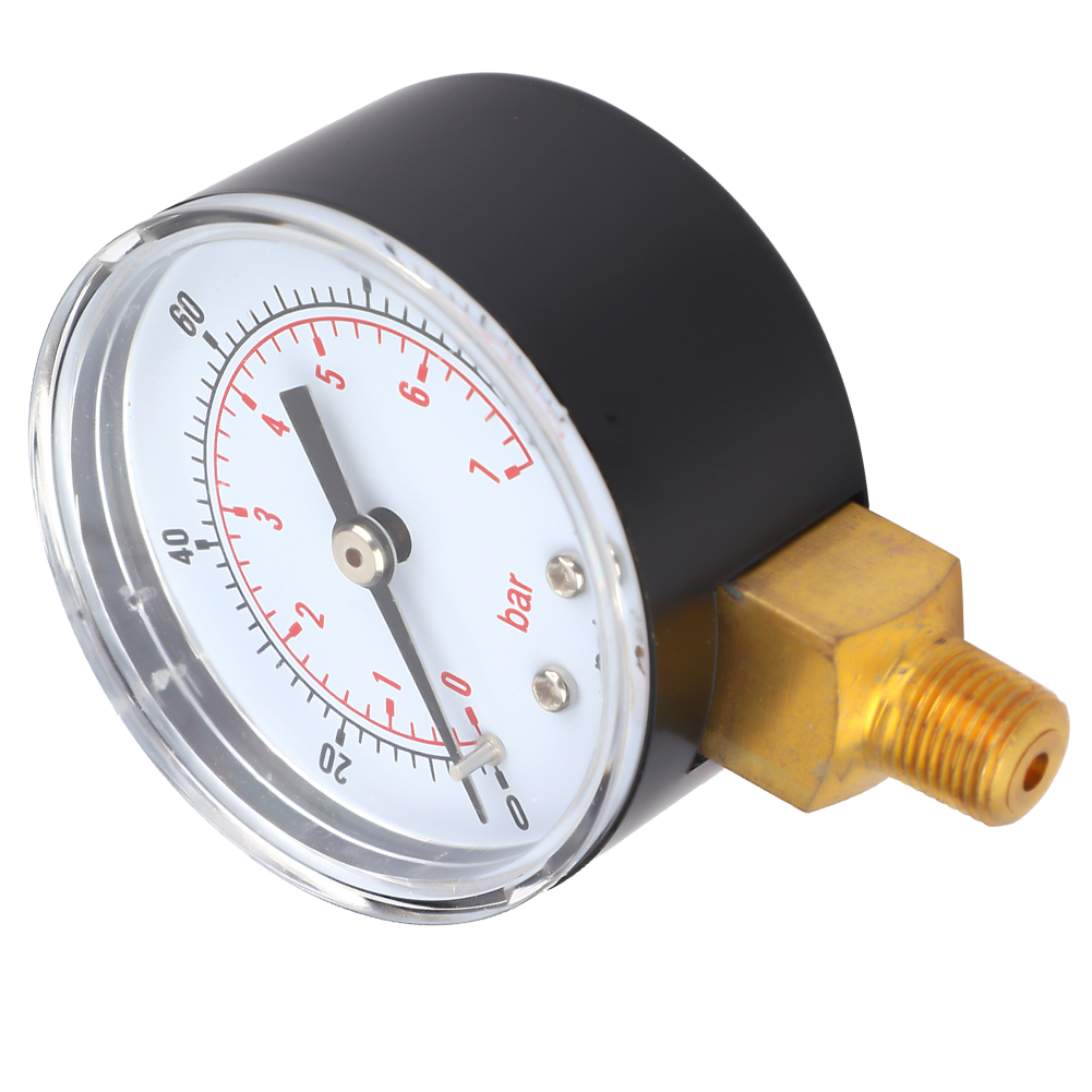 Manometer Mit 50-mm-zifferblatt, 1/8-bspt-gewinde Am Boden Für Luft, Wasser, Öl, Gas (0-100 Psi 0-7 Bar)
