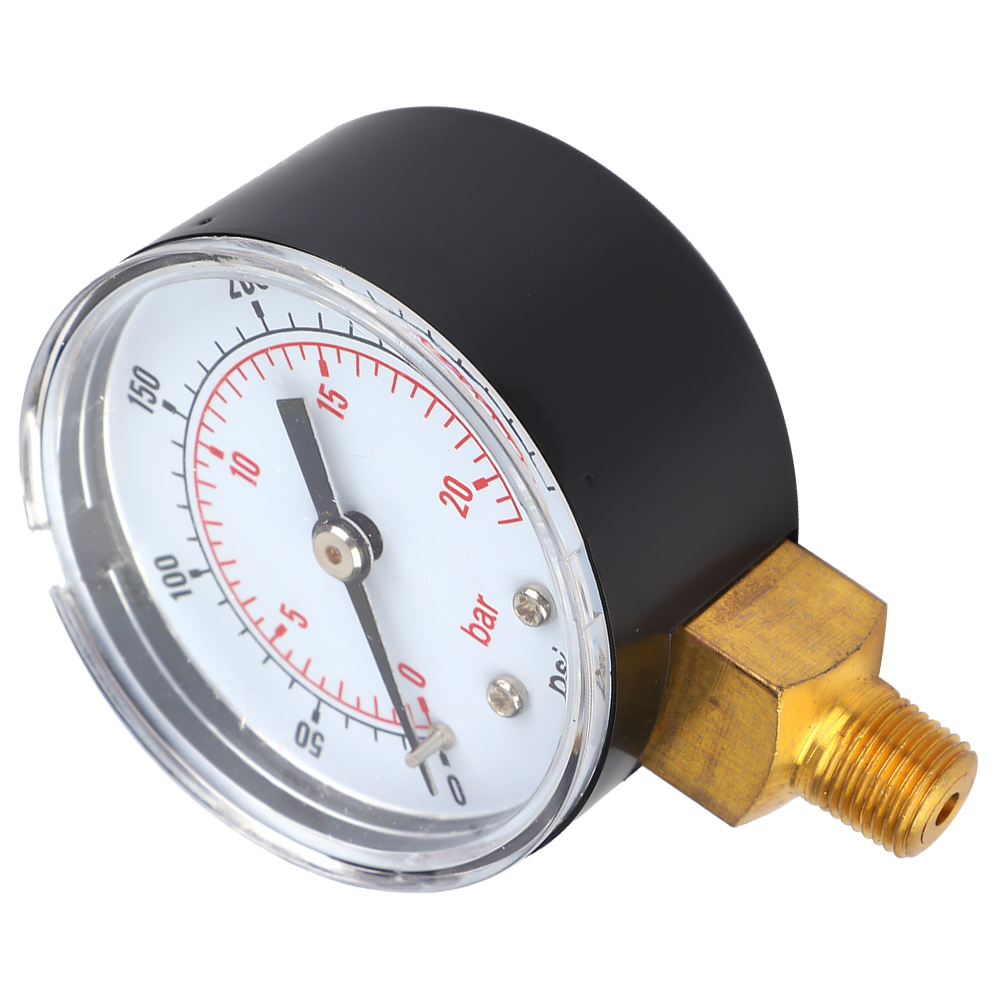 Manometer Mit 50-mm-zifferblatt, 1/8-bspt-gewinde An Der Unterseite Für Luft, Wasser, Öl Und Gas (0–300 Psi, 0–20 Bar)