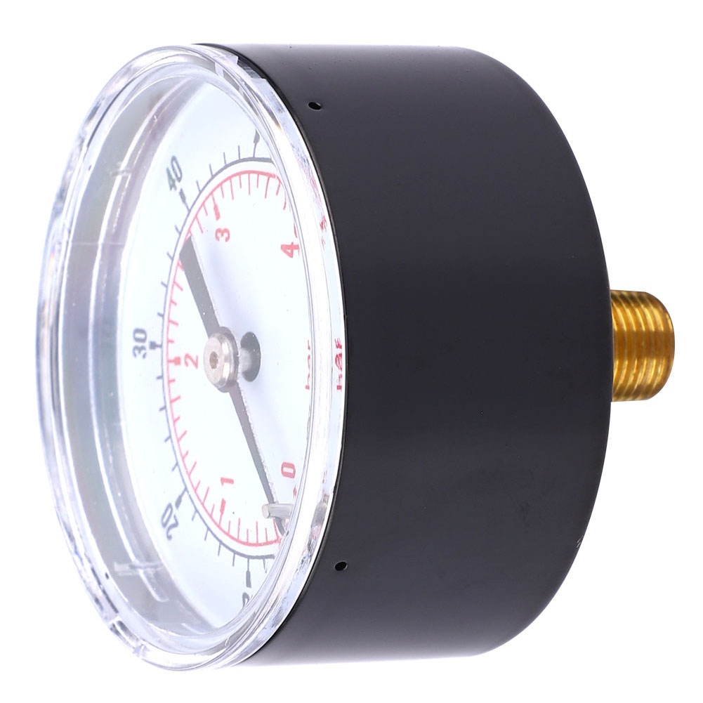 Manometer Mit 50-mm-zifferblatt, 1/8-bspt-gewinde Und Rückseitigem Anschluss Für Luft, Wasser, Öl Und Gas (0–60 Psi, 0–4 Bar)