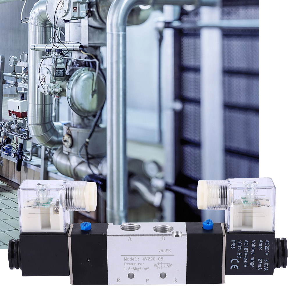 Pneumatisches Magnetventil 4v220-08, 2-wege, 5-positionen (ac220v), Mit 1/4"-eingang Und 1/8"-ausgang