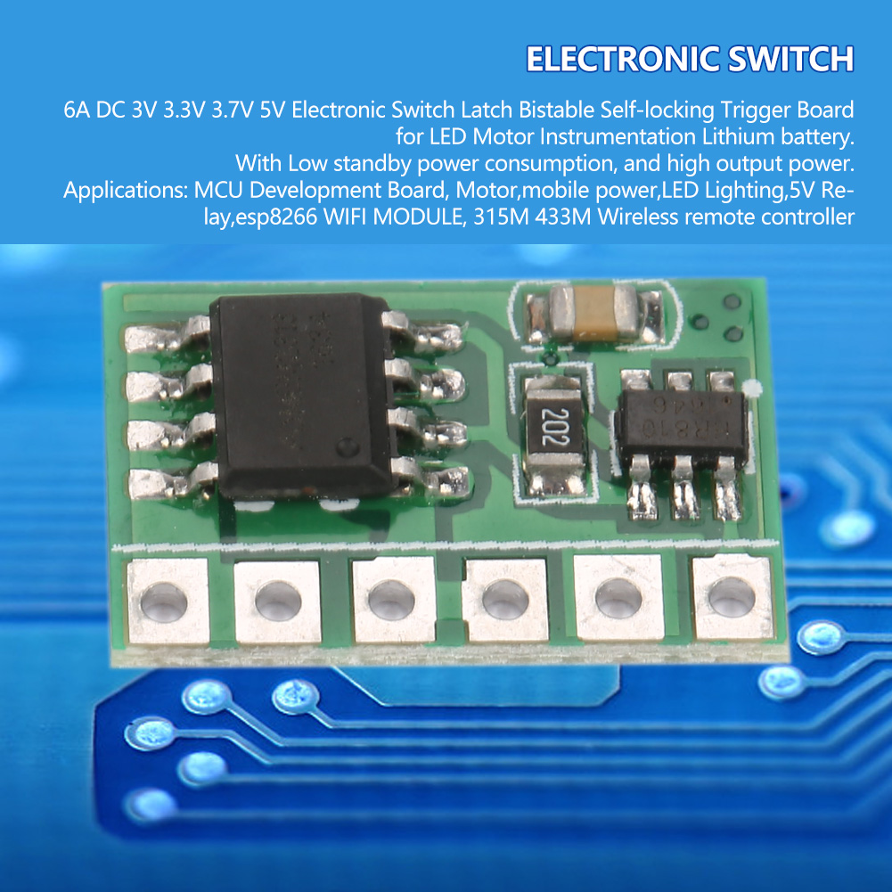 Elektronischer Schalter Mit Bistabiler Selbstverriegelungs- Und Entriegelungsfunktion (6a Dc, 3v, 3,3v, 3,7v, 5v) Für Led-motoren