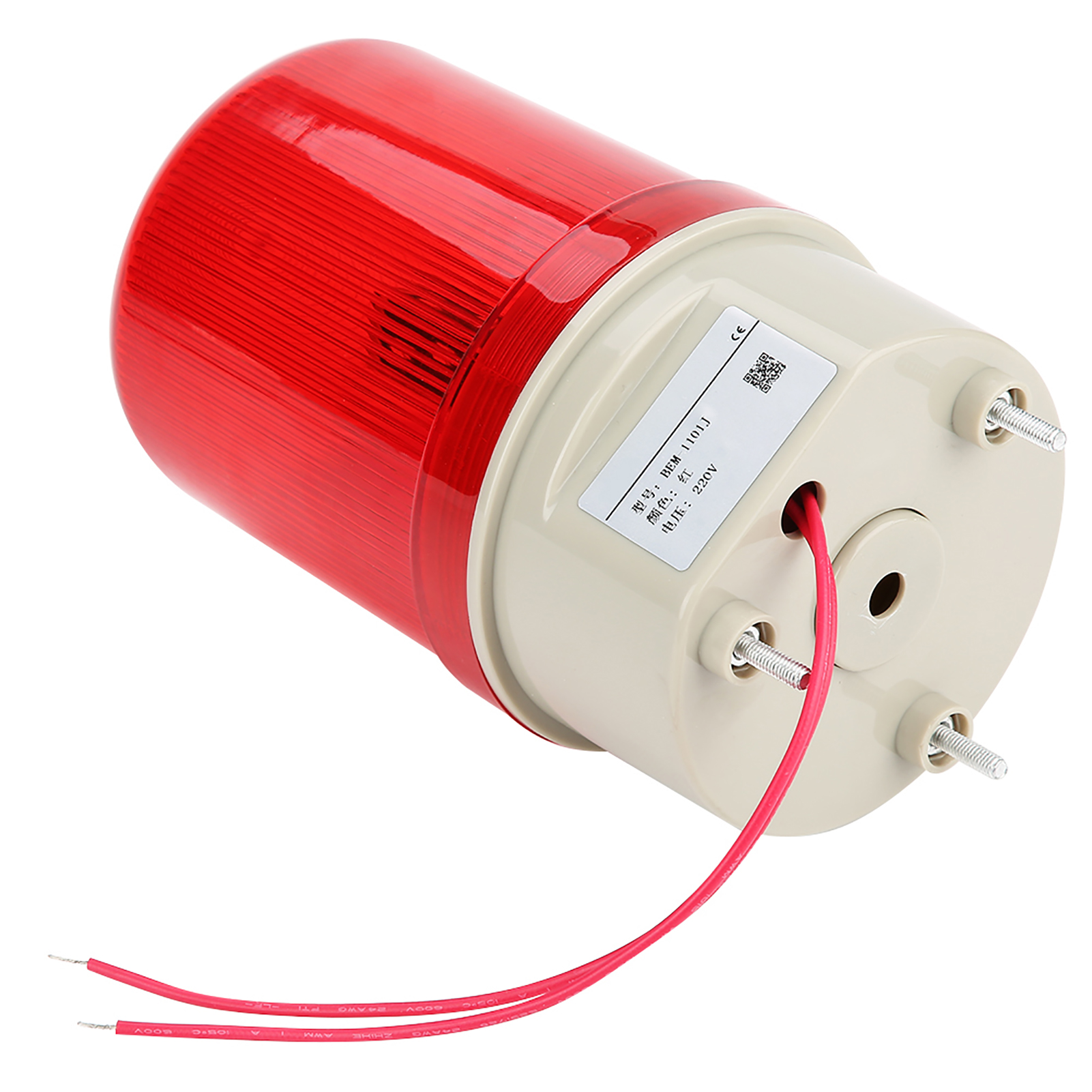 Rote Led-warnleuchte, Akustisch-optischer Alarm, Rundumleuchte, Blinkendes Notfalllicht, 220 V