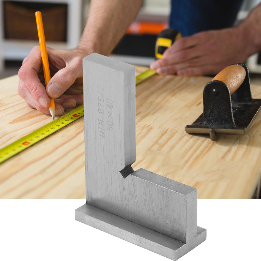 Hochpräziser, Flacher 90°-winkelmesser Aus Kohlenstoffstahl Mit Halter, Maschinenbauwerkzeug Nr. 1