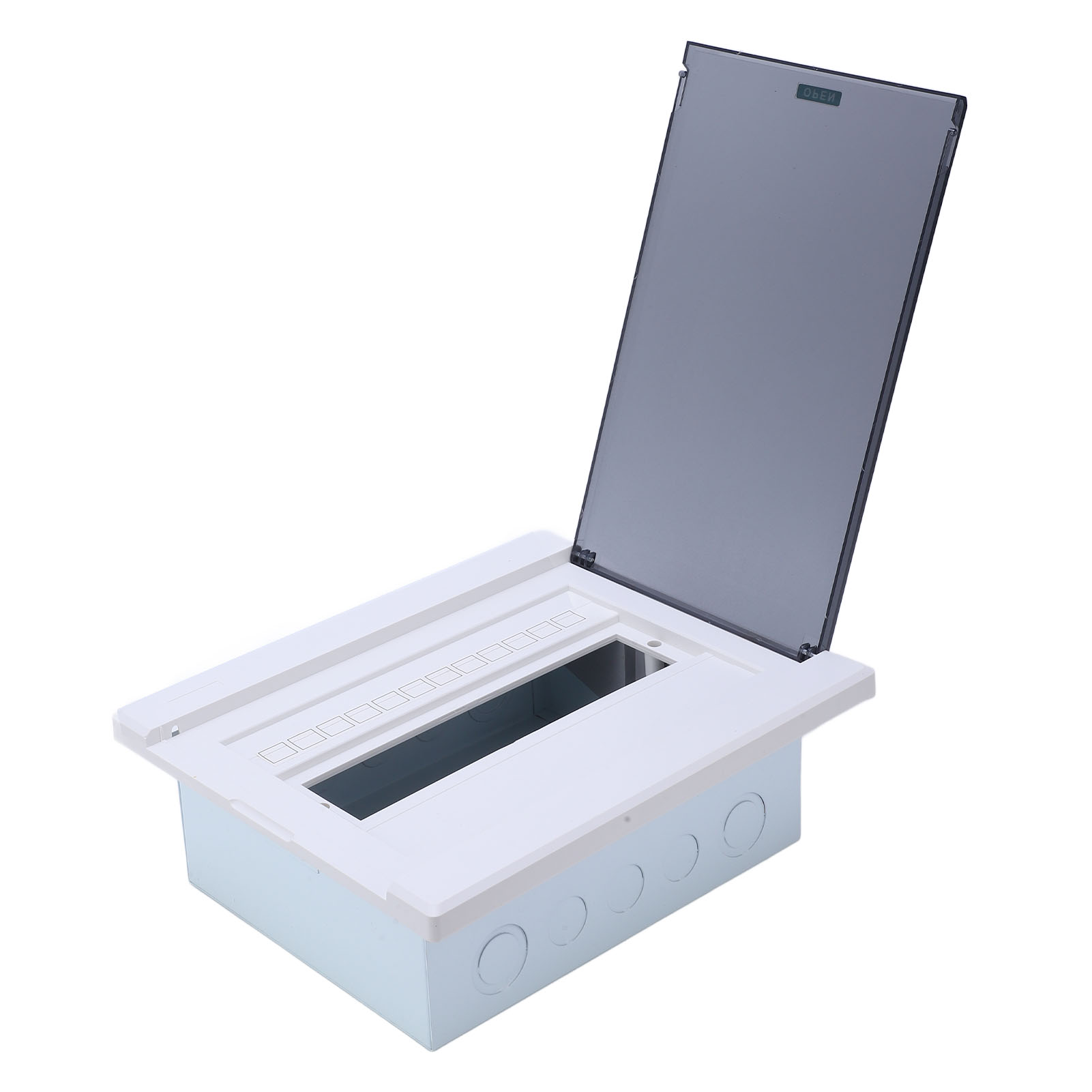 12-teiliger Stromverteilerkasten, Edelstahlgehäuse, Transparente Pc-abdeckung, Leitungsschutzschalter, Anschlussdose Mit Din-schiene
