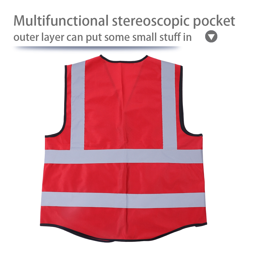 Mehrfarbige Reflektierende Sicherheitsweste (rot)