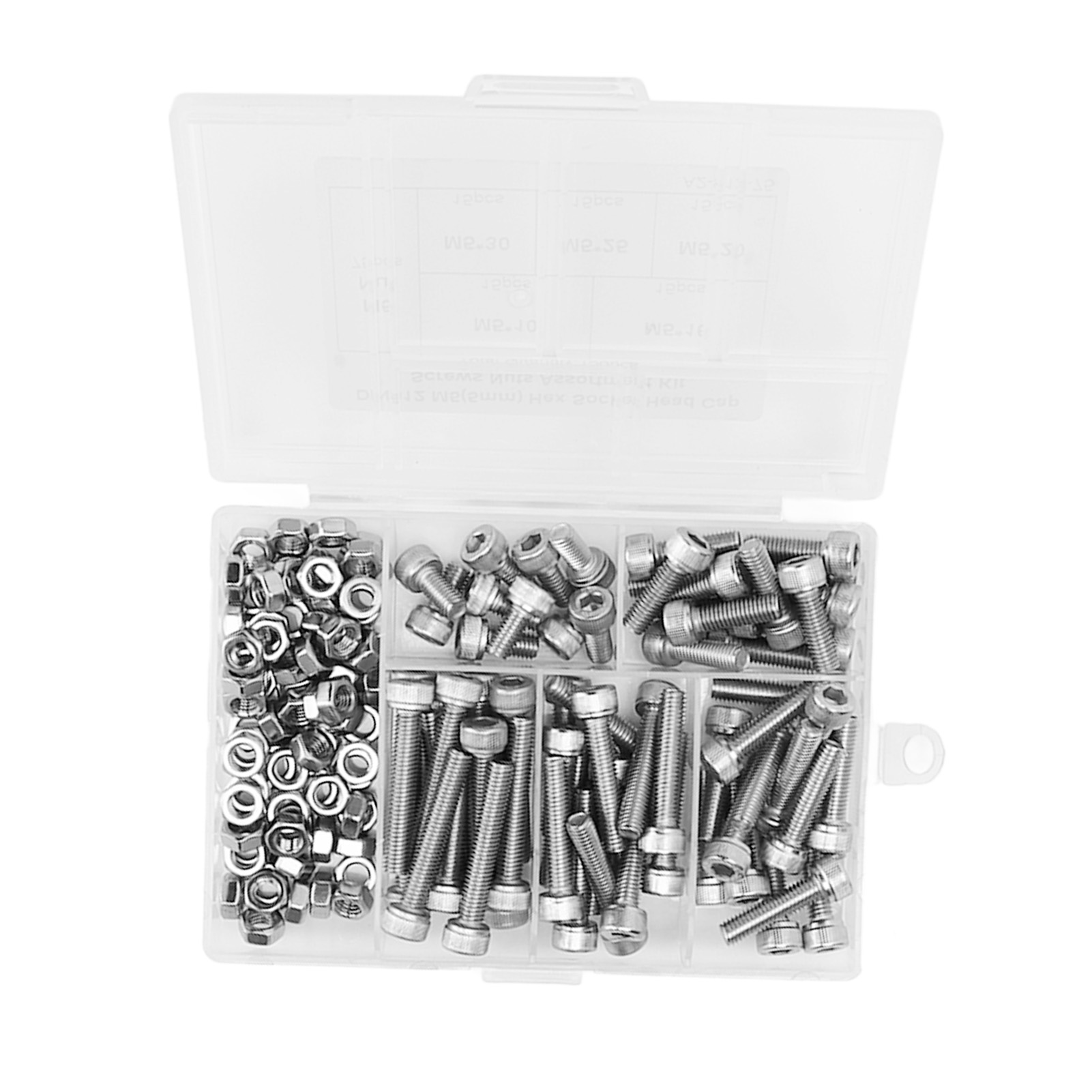 150-teiliges Set Aus Sechskantschrauben Und Muttern Aus Edelstahl 304, M5-sechskantschrauben Und Muttern