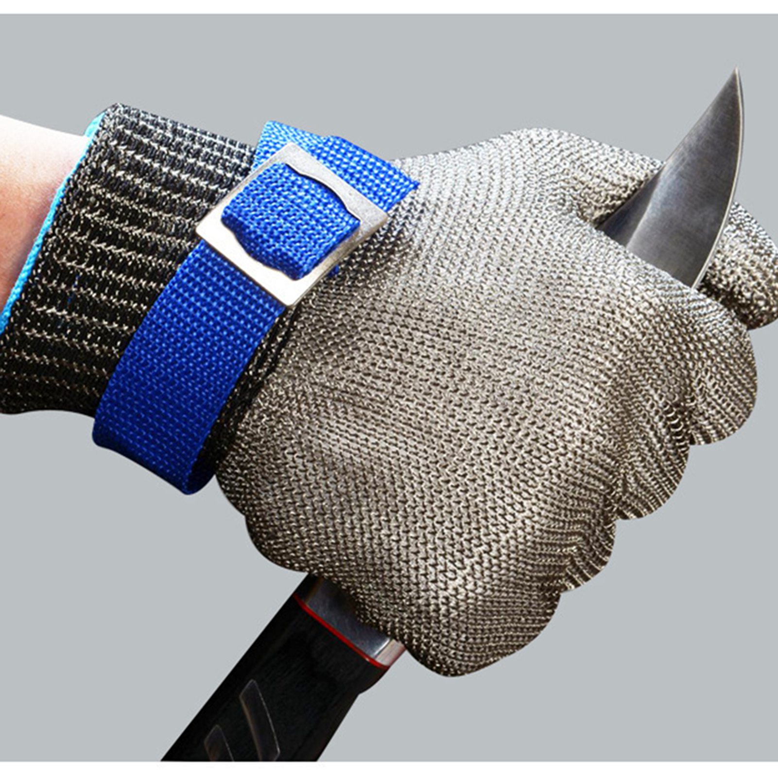 2 Stück Arbeitshandschuhe, Schnitt- Und Kratzfest, Mit Verstellbarer Schnalle, Sicherheitshandschuhe Zum Handschutz, 24,5 Cm / 9,6 Zoll, Grau