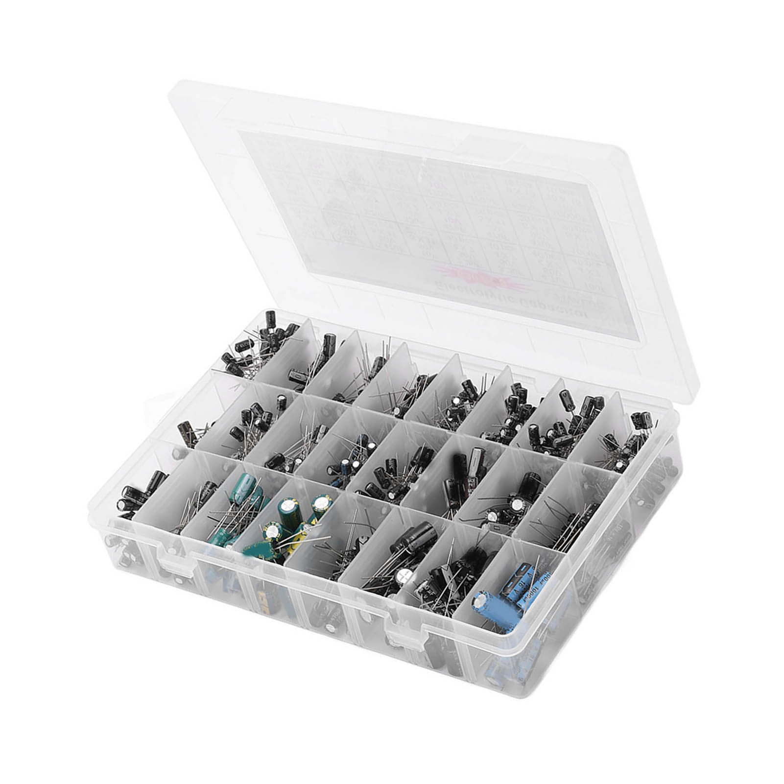 Sortiment Mit 630 Aluminium-elektrolytkondensatoren (24 Werte, 0,1 Μf – 1000 Μf) Für Diy-projekte