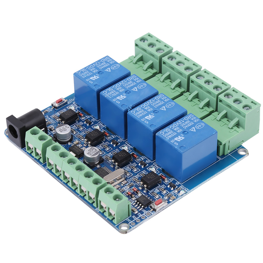 1 Stück 4-kanal-relaismodulplatine Mit Stm8s103f3-mikrocontroller Und Rs485-kommunikation