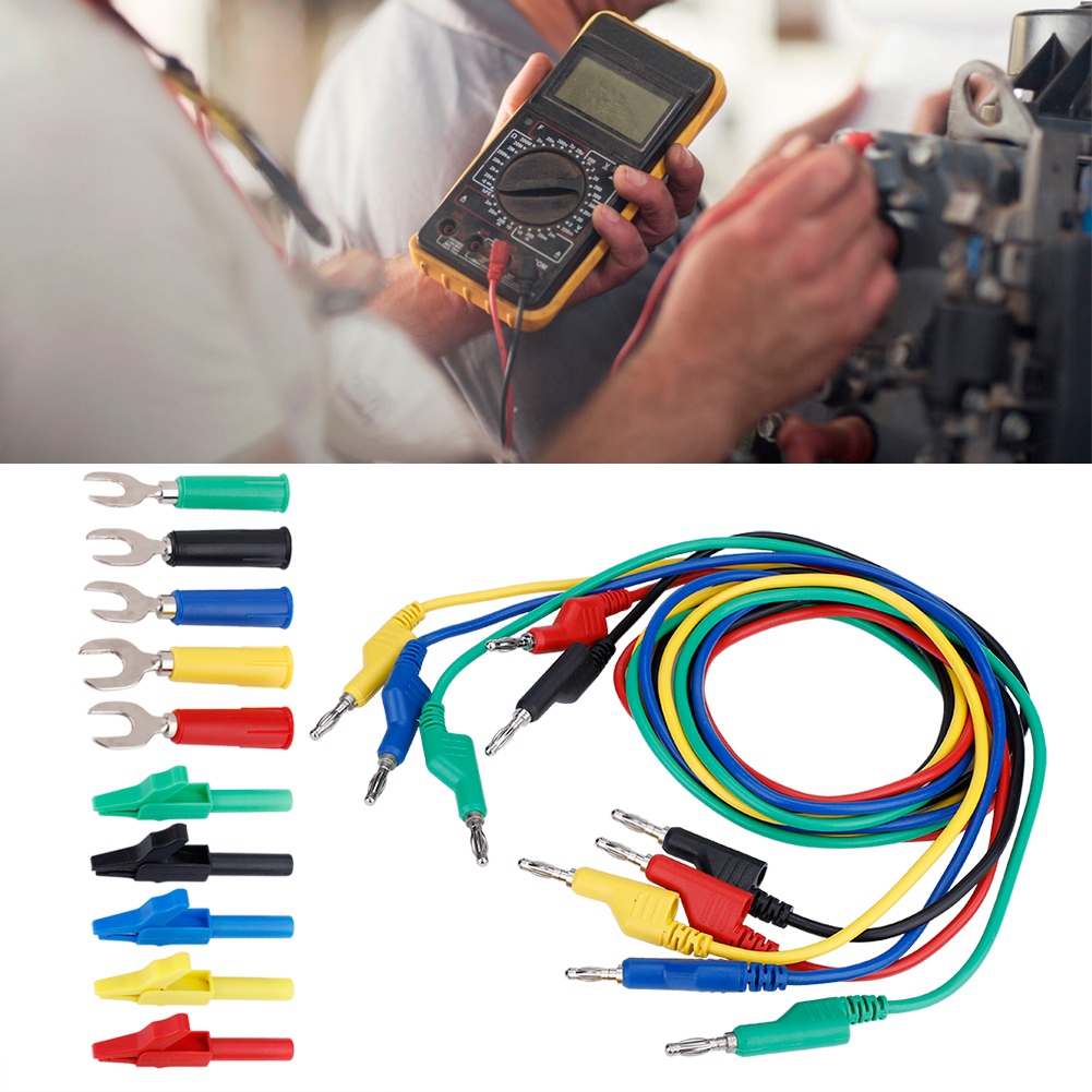 4 Mm Bananenstecker-messleitungssatz Für Multimeter Mit Krokodilklemme Und U-förmiger Messspitze (p1036a)