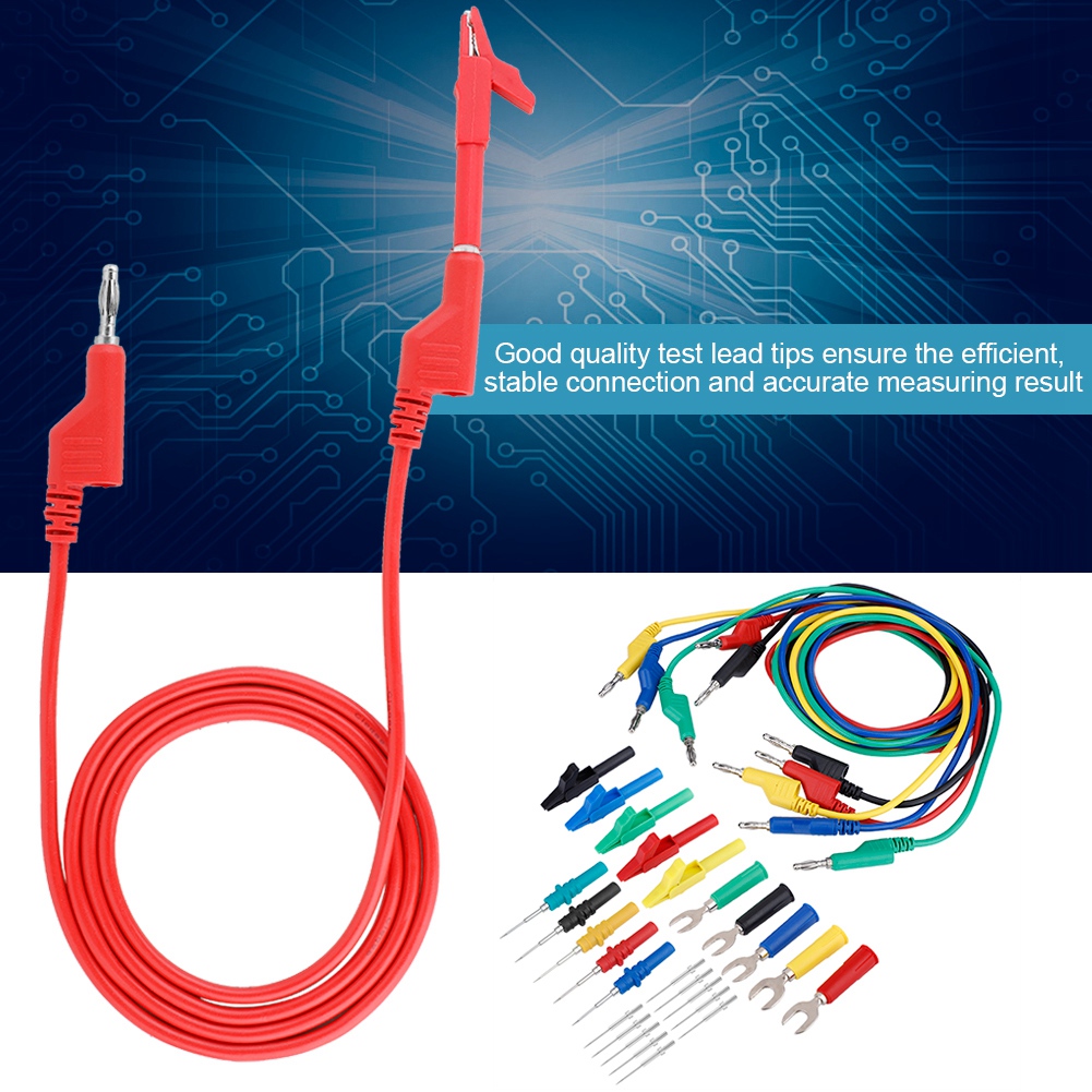 4 Mm Bananenstecker-messleitungssatz Für Multimeter Mit Krokodilklemme Und U-förmiger Messspitze (p1036b)