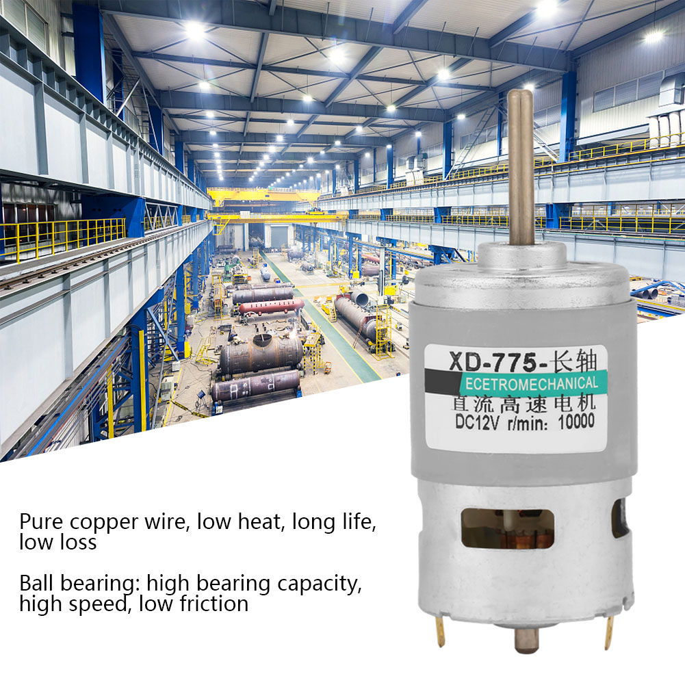 775er Motor, Hohe Drehzahl, 80 W Leistung Und Drehmoment, Gleichstrommotor Mit Langer Welle (12 V, 10000 U/min)