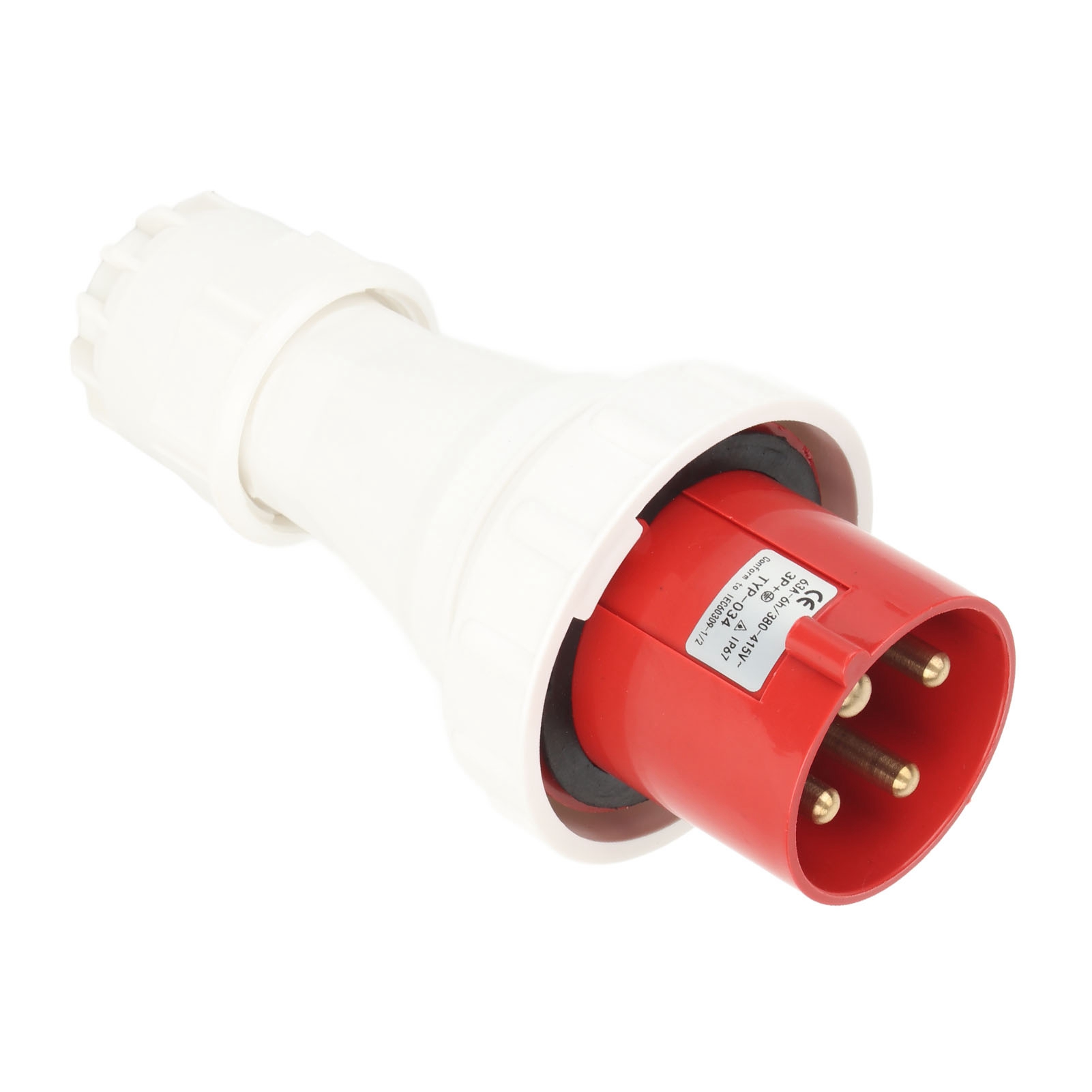 Industrielle Aufputzsteckdose, 4-polig, Wasserdicht, 220–380 V / 240–415 V