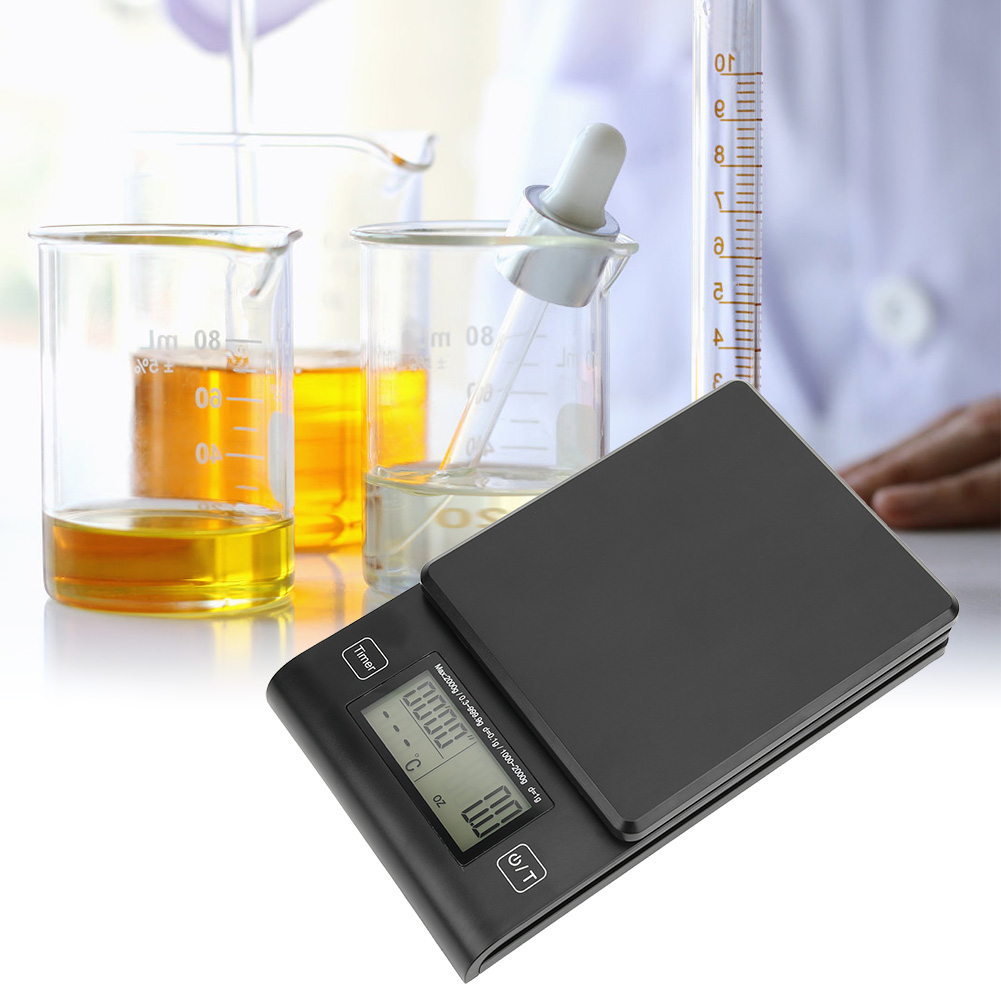 Multifunktionale Digitale Lcd-kaffeewaage, Elektronische Küchenwaage Mit Timer Und Temperatursensor