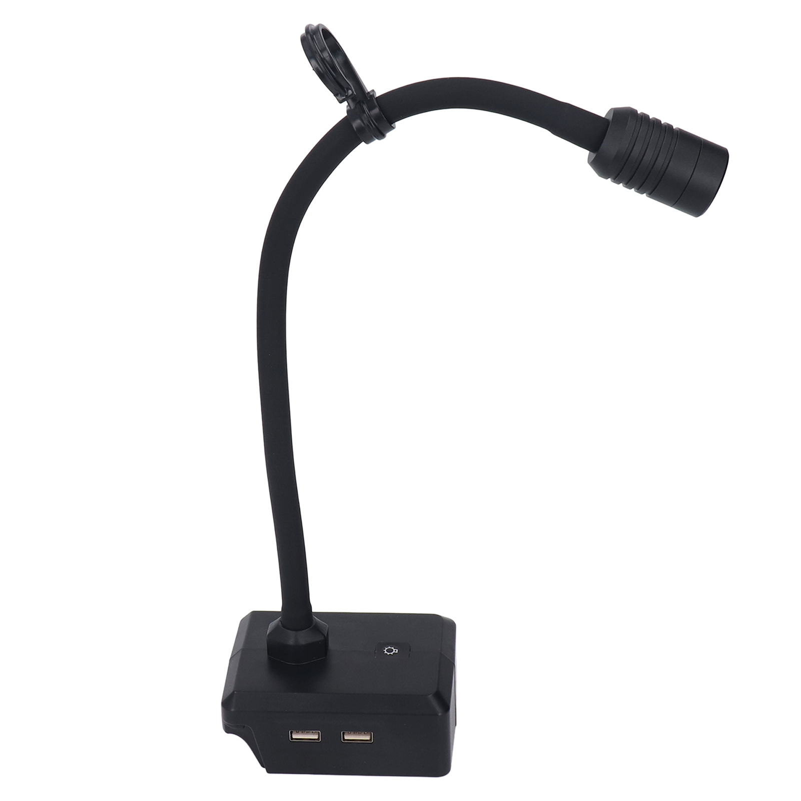 Kabellose Led-arbeitsleuchte Mit Schwanenhals, Drei Beleuchtungsmodi, Zwei Usb-anschlüssen Und Haken Für Eine 20-v-batterie.