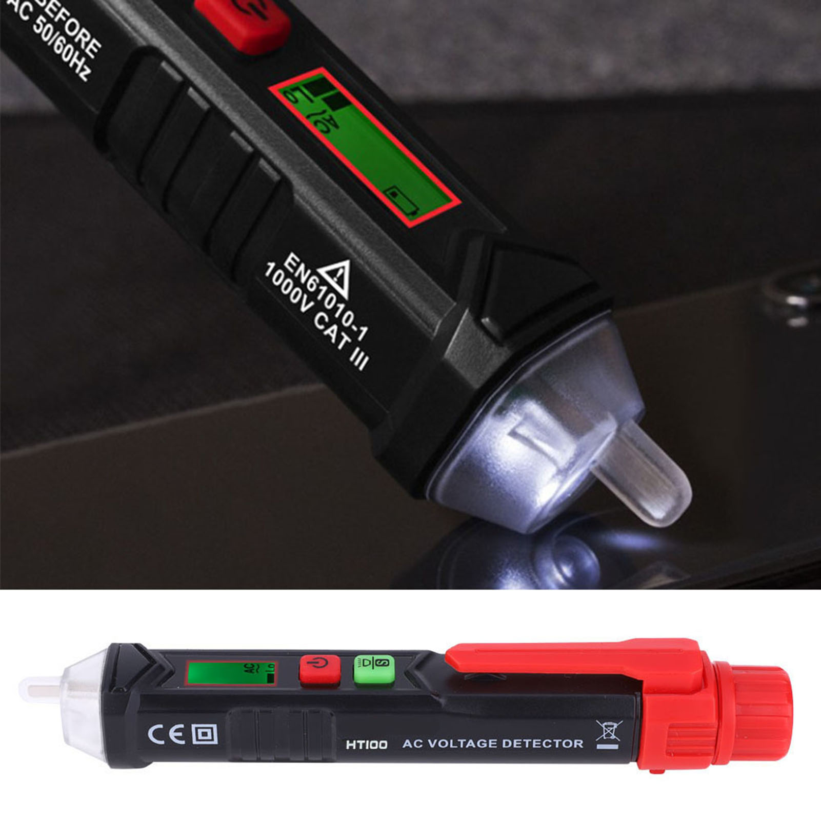 Digitales 12-1000v Wechselspannungsmessgerät, Berührungsloses Messgerät, Stiftbetriebenes Elektrisches Messgerät