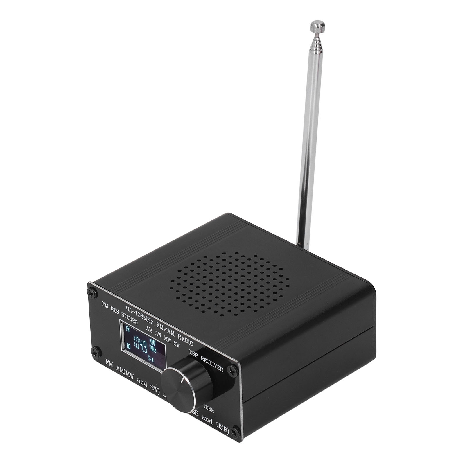 Vollband-radioempfänger (fm, Am, Ssb), 0,96-zoll-display, Sma- Und Usb-ladeanschlüsse, Zubehörset