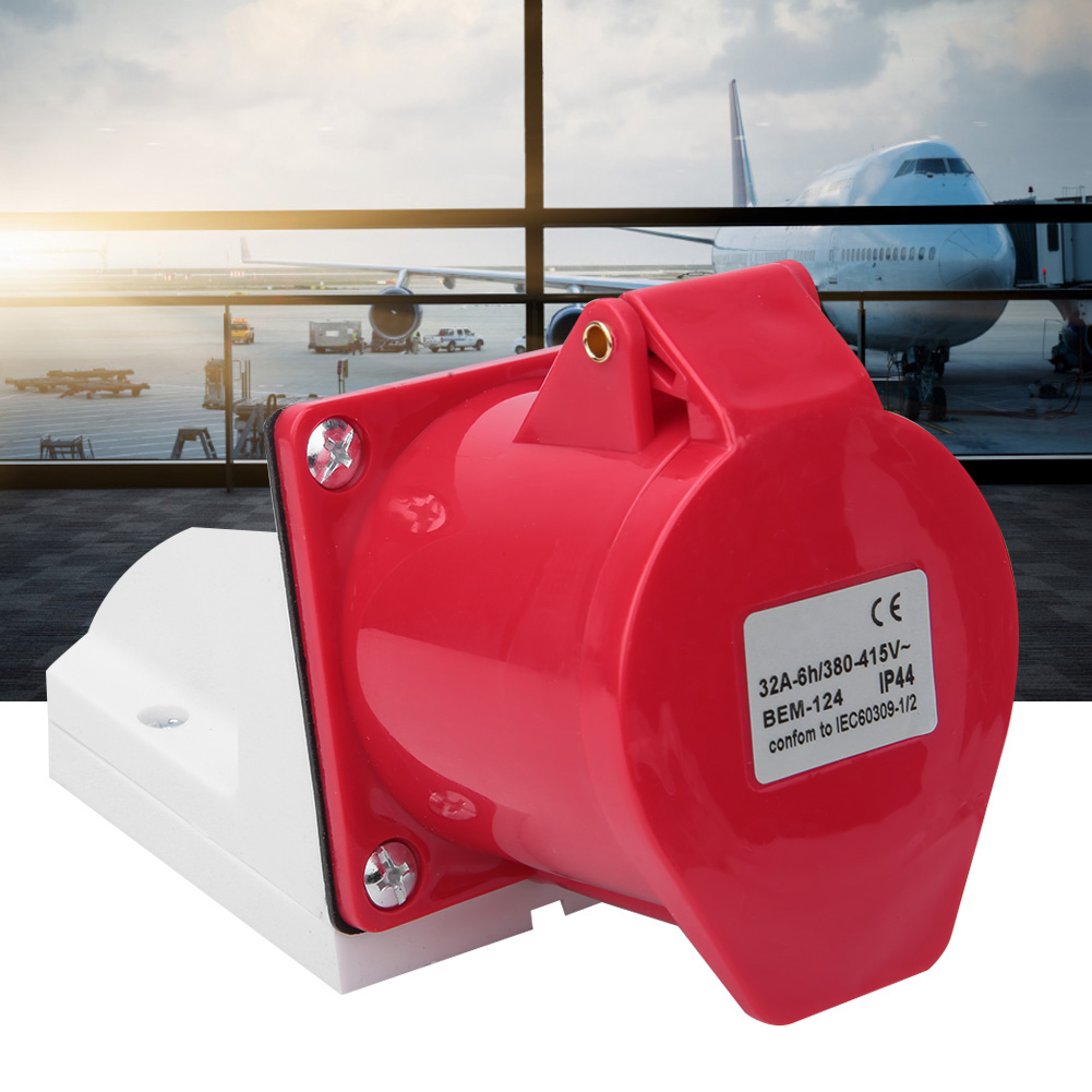 10 Stück Bem-124 Industriesteckverbinder, 4-polig, Ip44 Wasserdicht, 32 A, 380–415 V