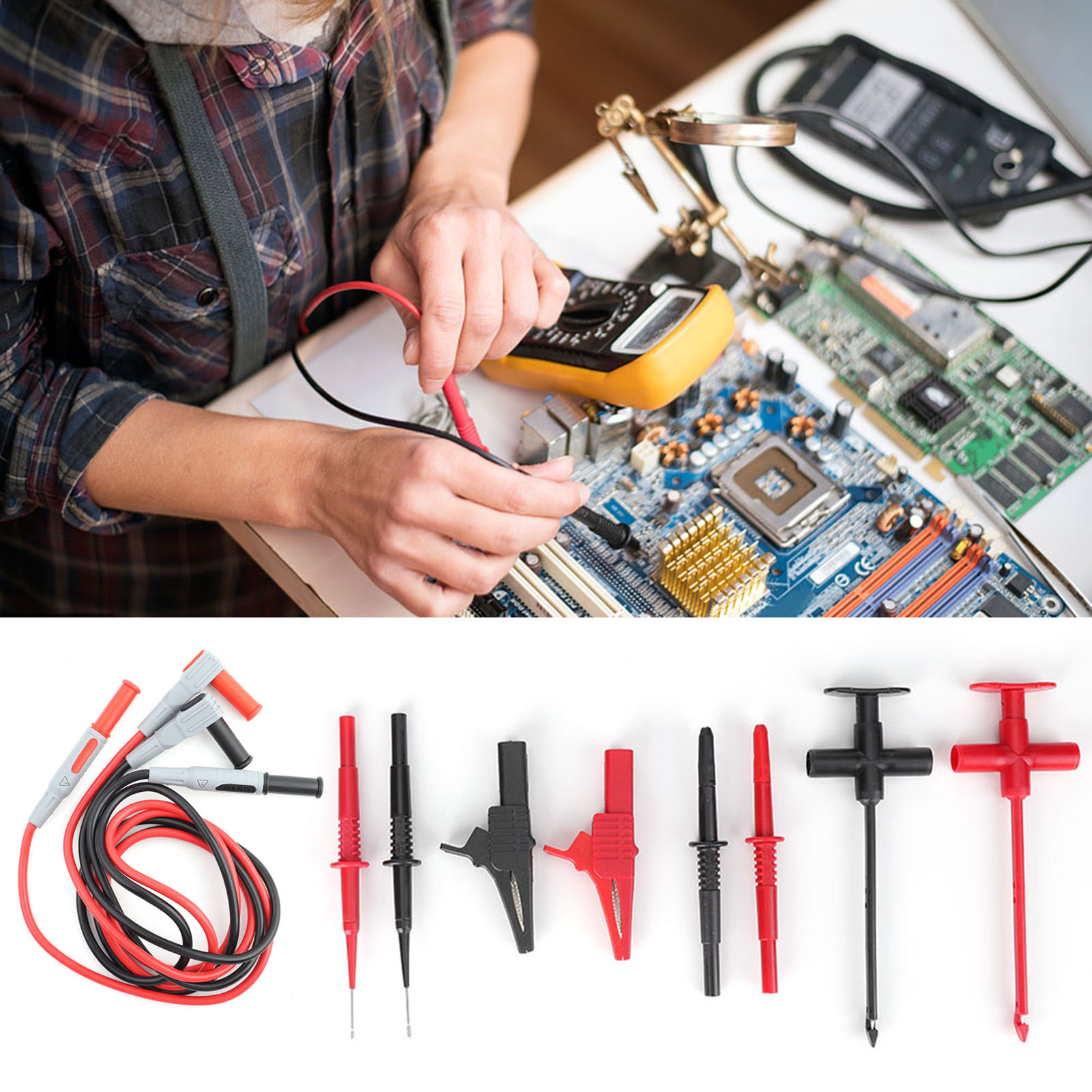 Elektronisches Messleitungsset Für Multimeter, Messleitungen, Messspitzen, Elektronische Nadelklemmen