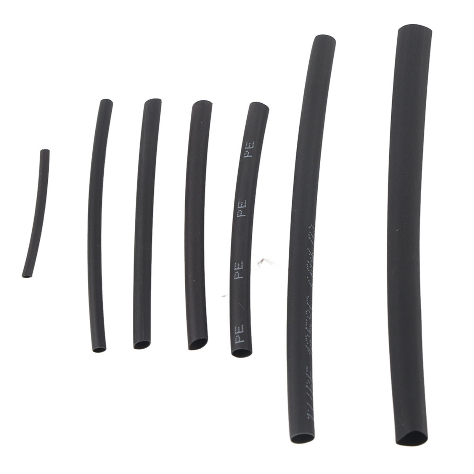 200 Stück Schwarzer Schrumpfschlauch, Schrumpfverhältnis 2:1, 10,4 Mpa, Schrumpftemperatur 70–110 °c