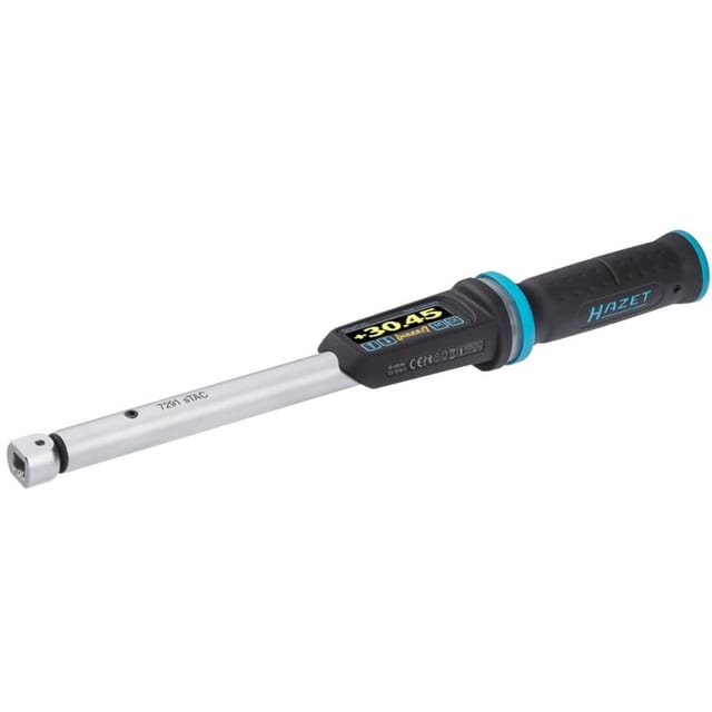 Hazet Elektronischer Drehmoment-/Drehwinkel-Schlüssel, Nm min-max: 10 - 100 Nm, lbf min-max: 7.5 - 75 lbf.ft, Toleranz: 1%, Einsteck-Vierkant 9 x 12 m