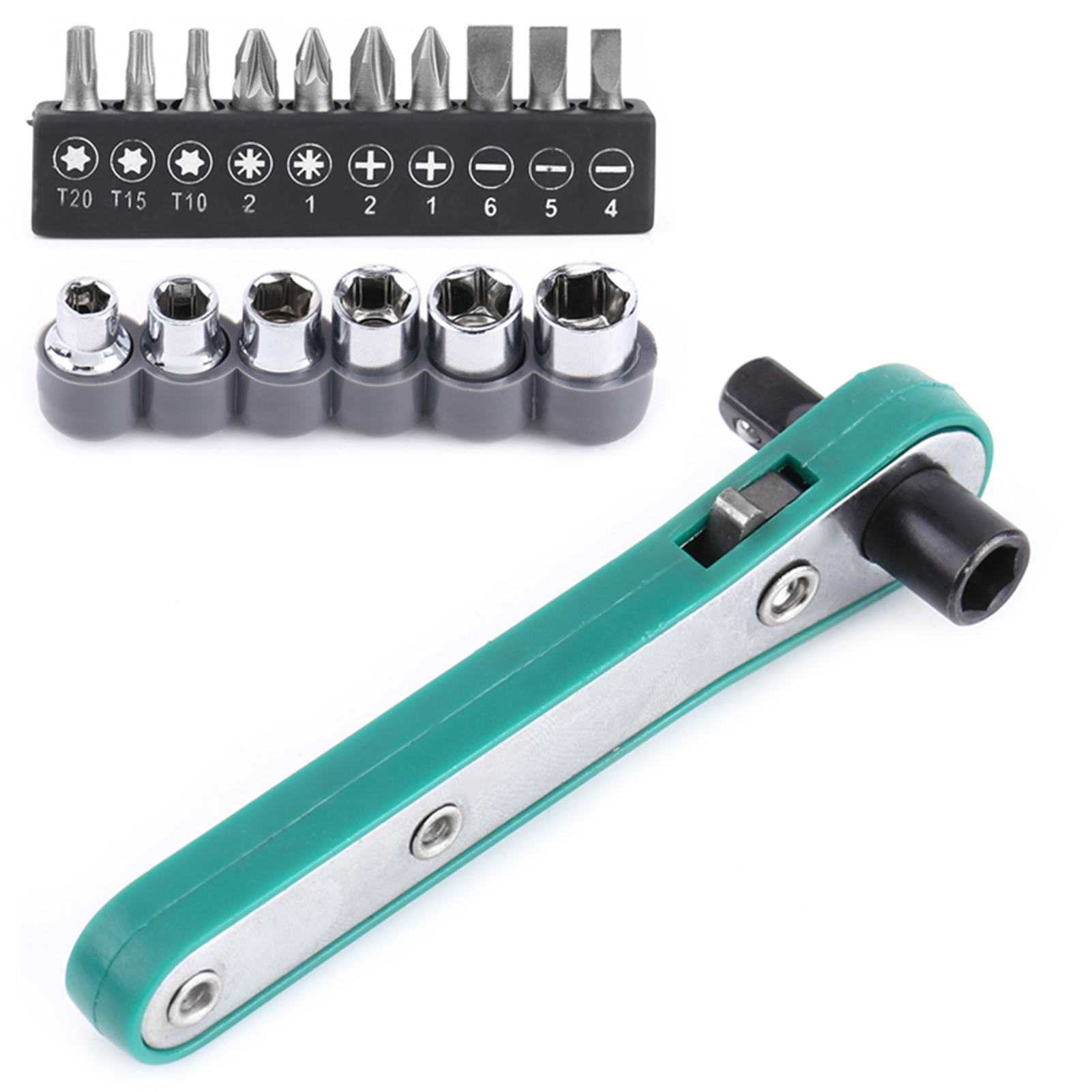 1/4"-ratschengriff Mit Austauschbaren Bits Und Steckschlüsseln