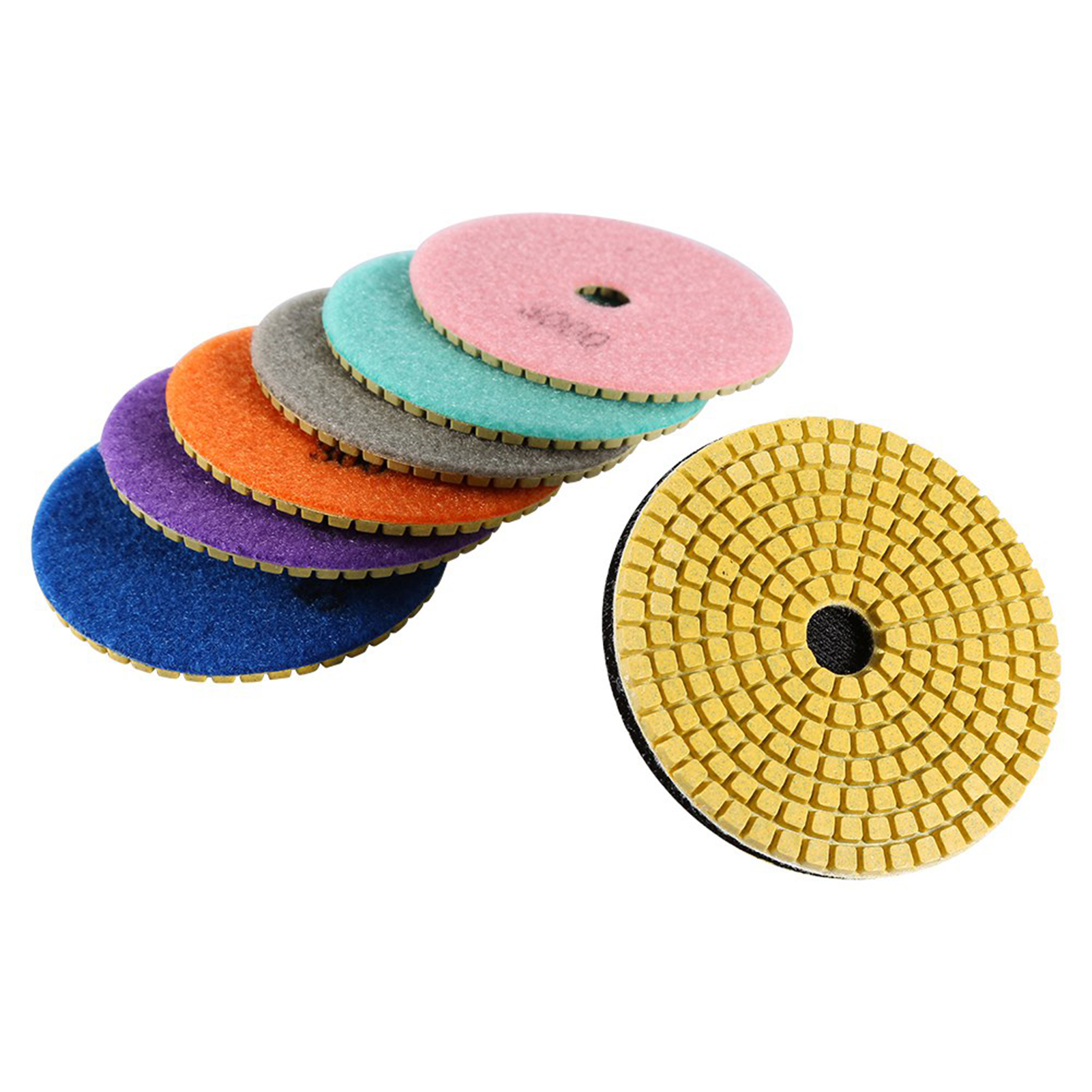 Diamantpolierscheiben-set Für Nass- Und Trockenpolieren Von Granit, Marmor, Beton Und Stein, 10 Cm