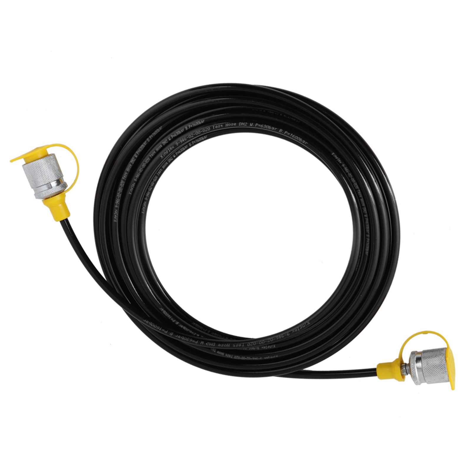 1 Stück Hydraulikdruckprüfschlauch 64 Mpa 5,0 M / 16,4 Ft M16-m16 Innengewinde Flüssigkeit Schwarz