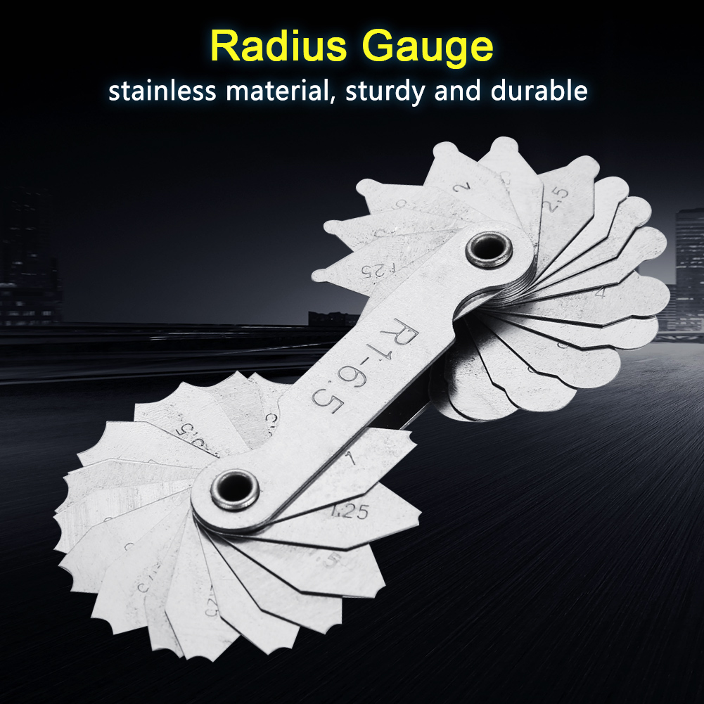 Radiuslehre Aus Edelstahl, Für Außen- Und Innenmaße, Konkav-konvex, Messwerkzeug (r1-6,5 Mm)