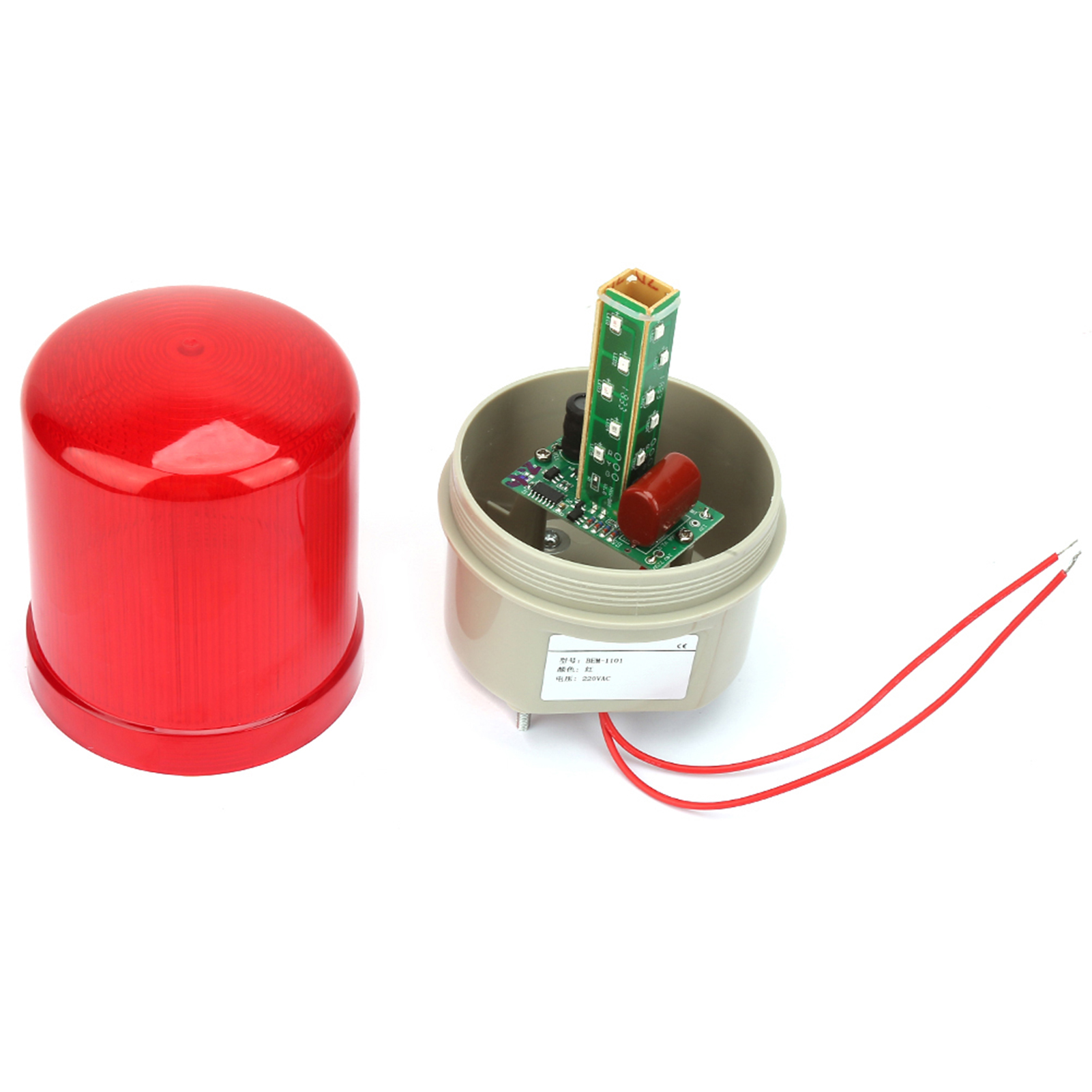 220 V Wechselstrom, Rotierendes Blinksignal, Rote Led-warnleuchte, Durchmesser 97 Mm