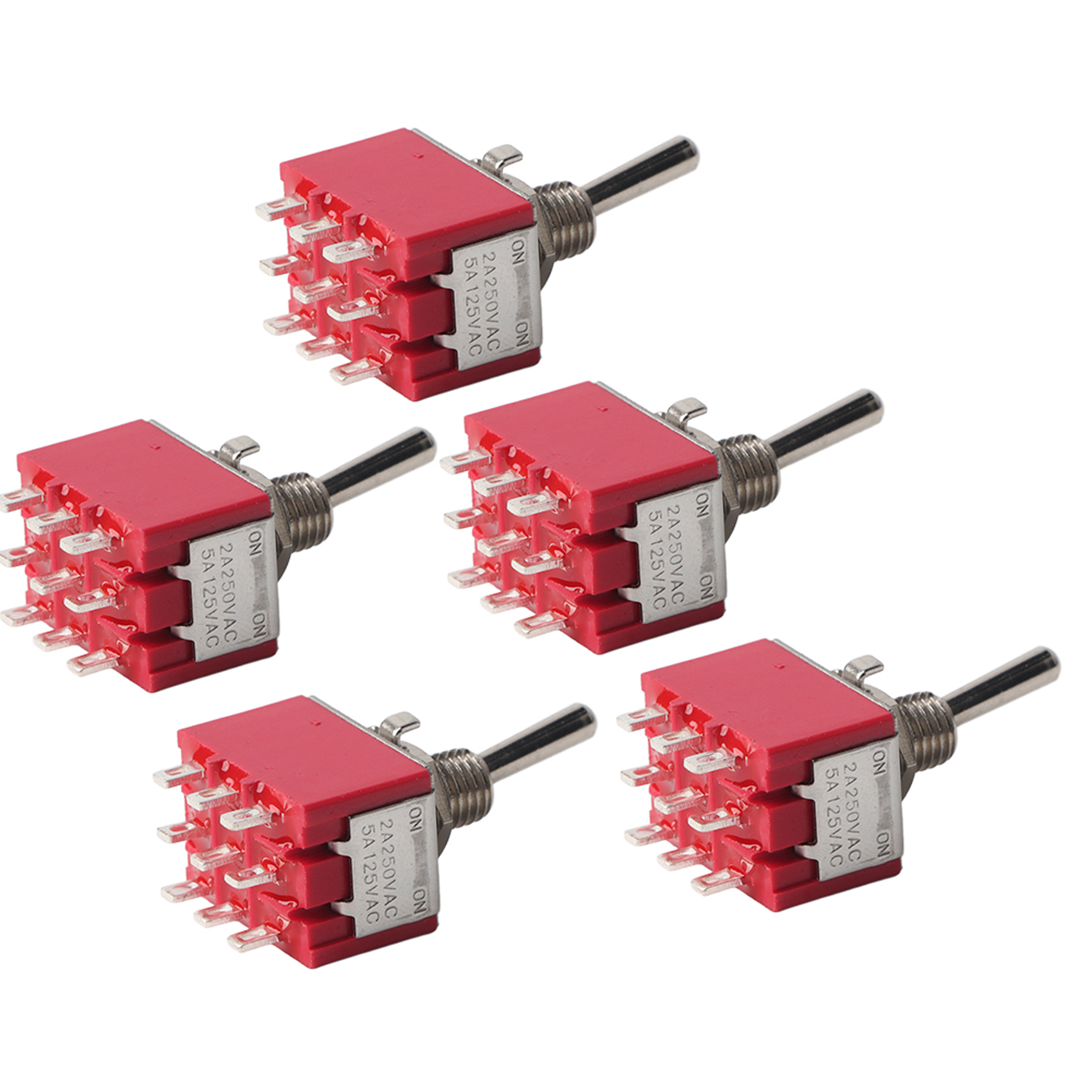 5 Stück Onon 2-positionen-kippschalter 3pdt 9-polig 6 Mm 2 A/250 V Ac 5 A/125 V Ac