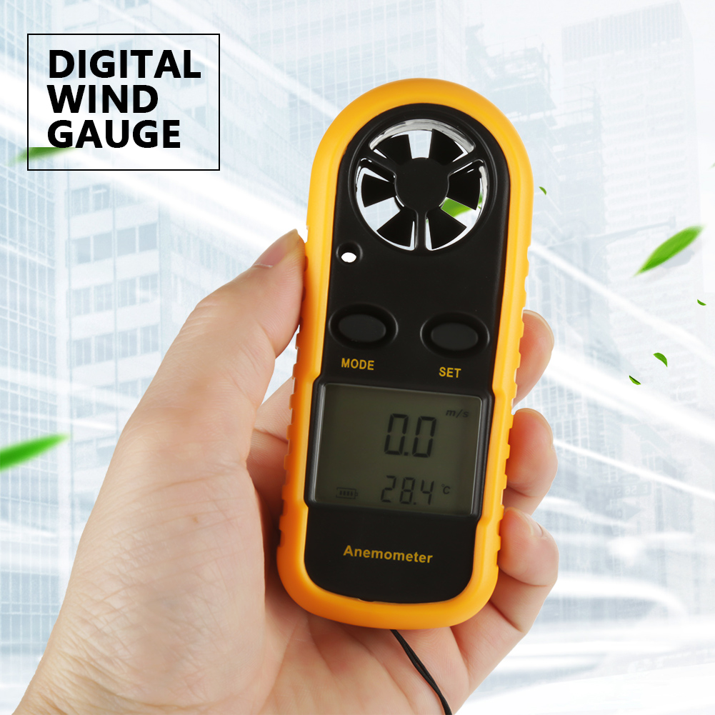 Tragbares Digitales Anemometer, Windgeschwindigkeitsmesser, Luftstromgeschwindigkeitsmesser, Temperaturmesser, Thermometer