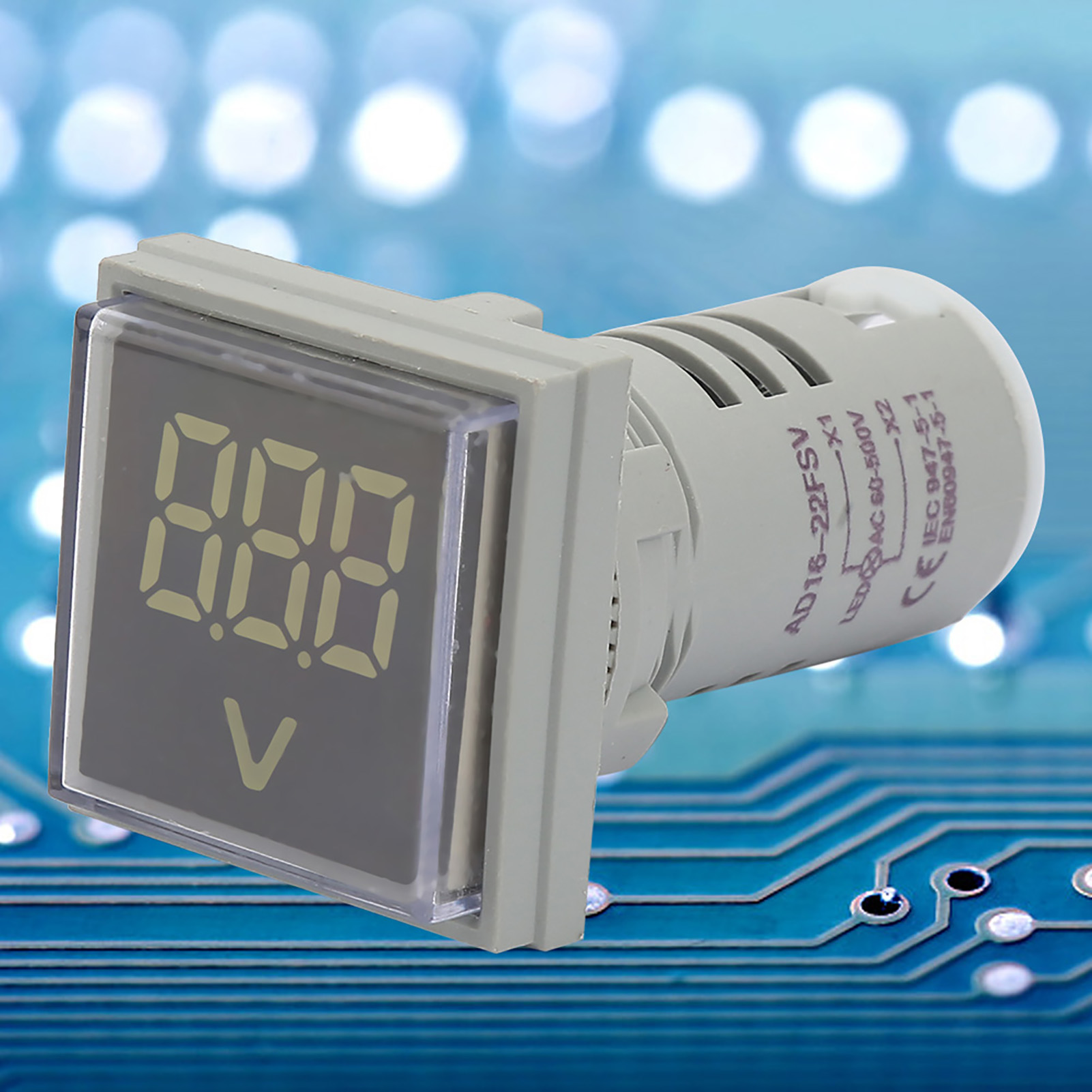 Digitales Voltmeter Mit Quadratischer Led-anzeige Für Wechselspannungssignale Von 60 Bis 500 V (weiß)