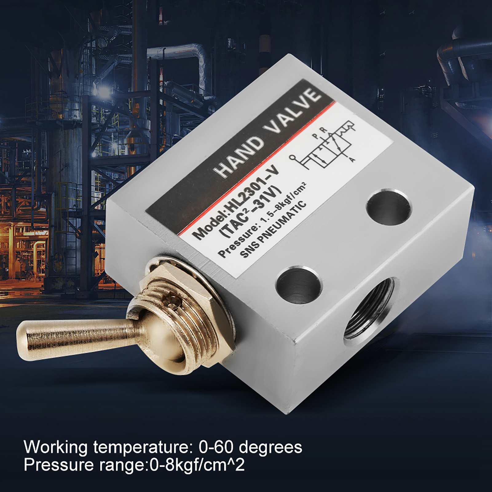 Hl2301 3-positionen 2-port Hebelschalter, Pneumatisches Mechanisches Ventil