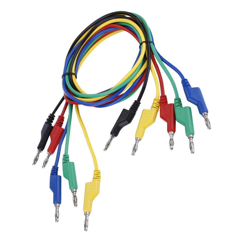 5 Stück P1036 Hochspannungs-doppelstecker-prüfleitungen, 1 M, 4 Mm Bananenstecker, Für Multimeter