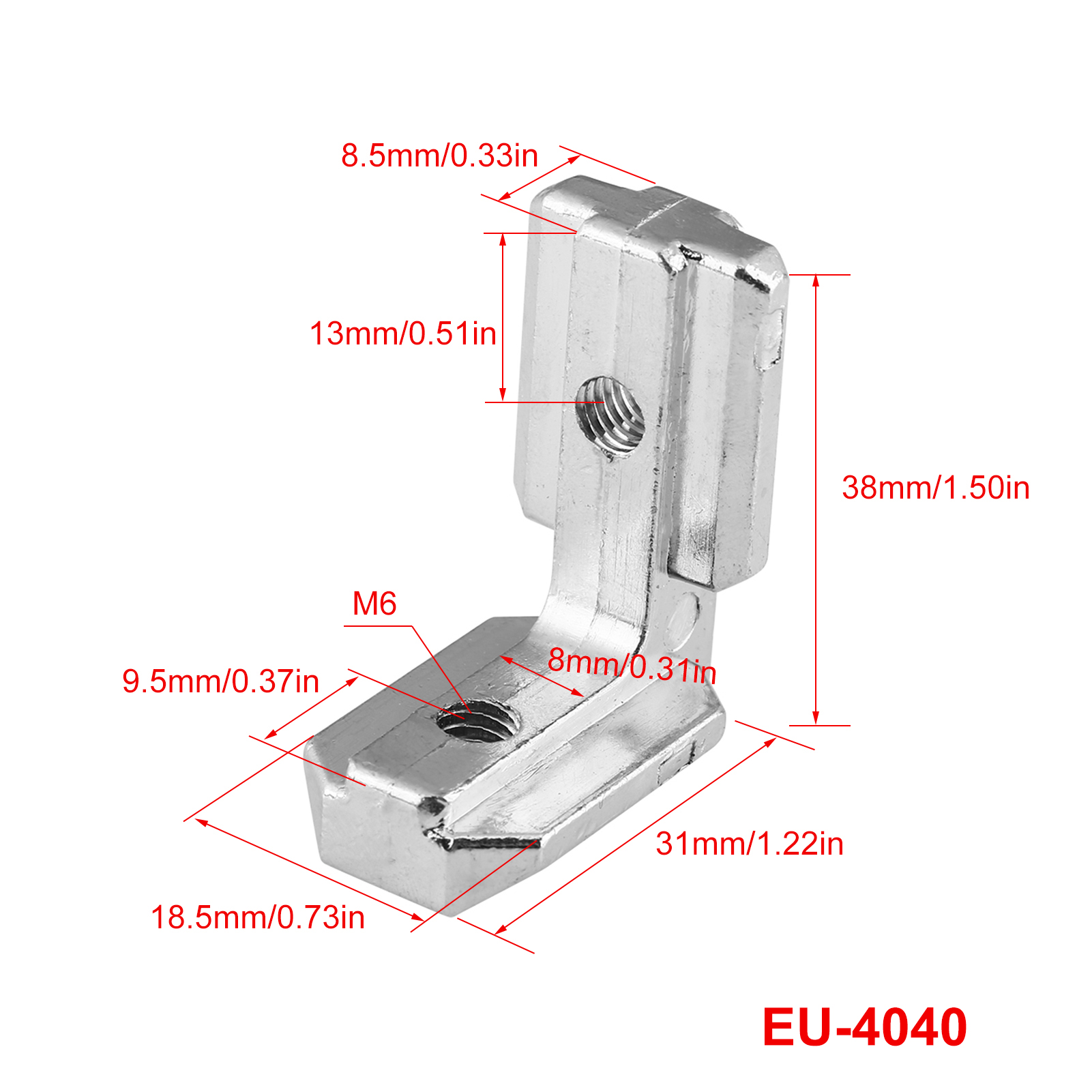 L-förmiges Aluminiumprofil-inneneckverbinder Aus Kohlenstoffstahl (eu-4040)