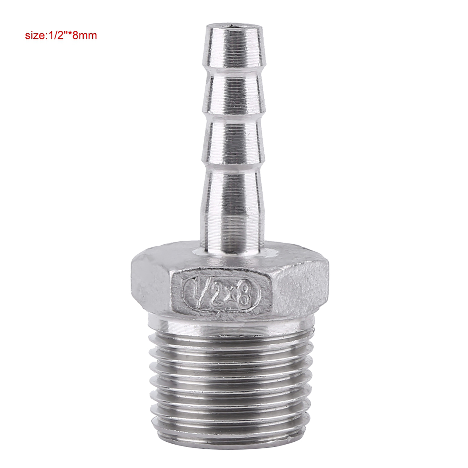 Rohrverschraubung Mit Außengewinde Aus Edelstahl 304 Für Schlauchanschluss (1/2" X 8 Mm)