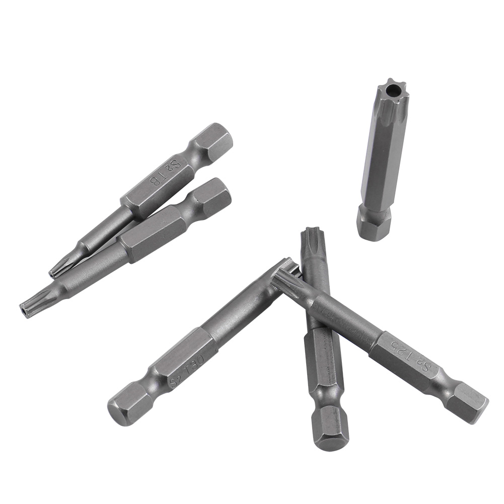 8-teiliges Set Mit 1/4"-sechskantschaft T8-t40, 50 Mm Lang, Aus Stahl, Magnetische Sicherheitsstern-schraubendreherbits