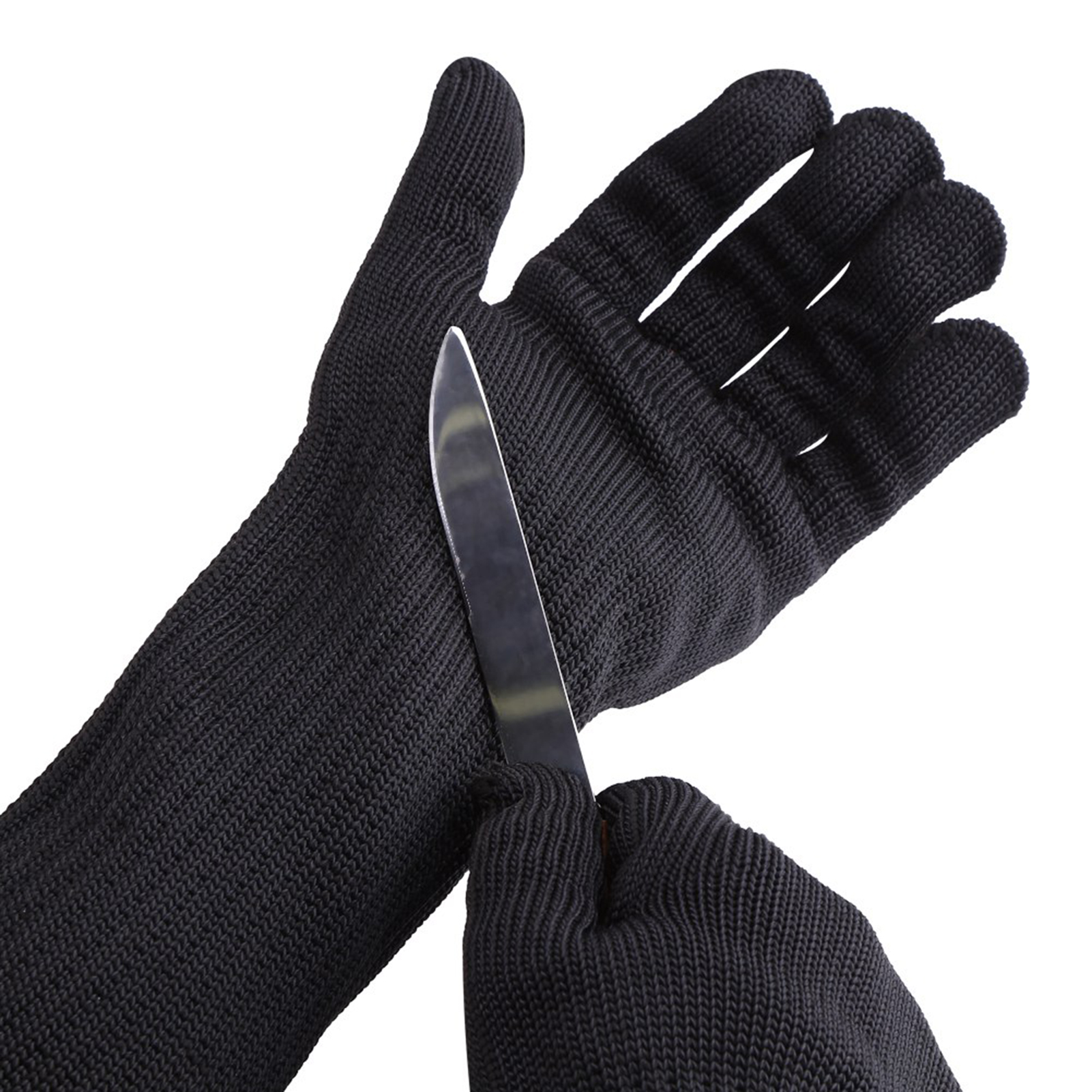 Schnittfeste Edelstahlhandschuhe Mit Langen Stulpen Zum Schutz Von Händen, Handgelenken Und Unterarmen