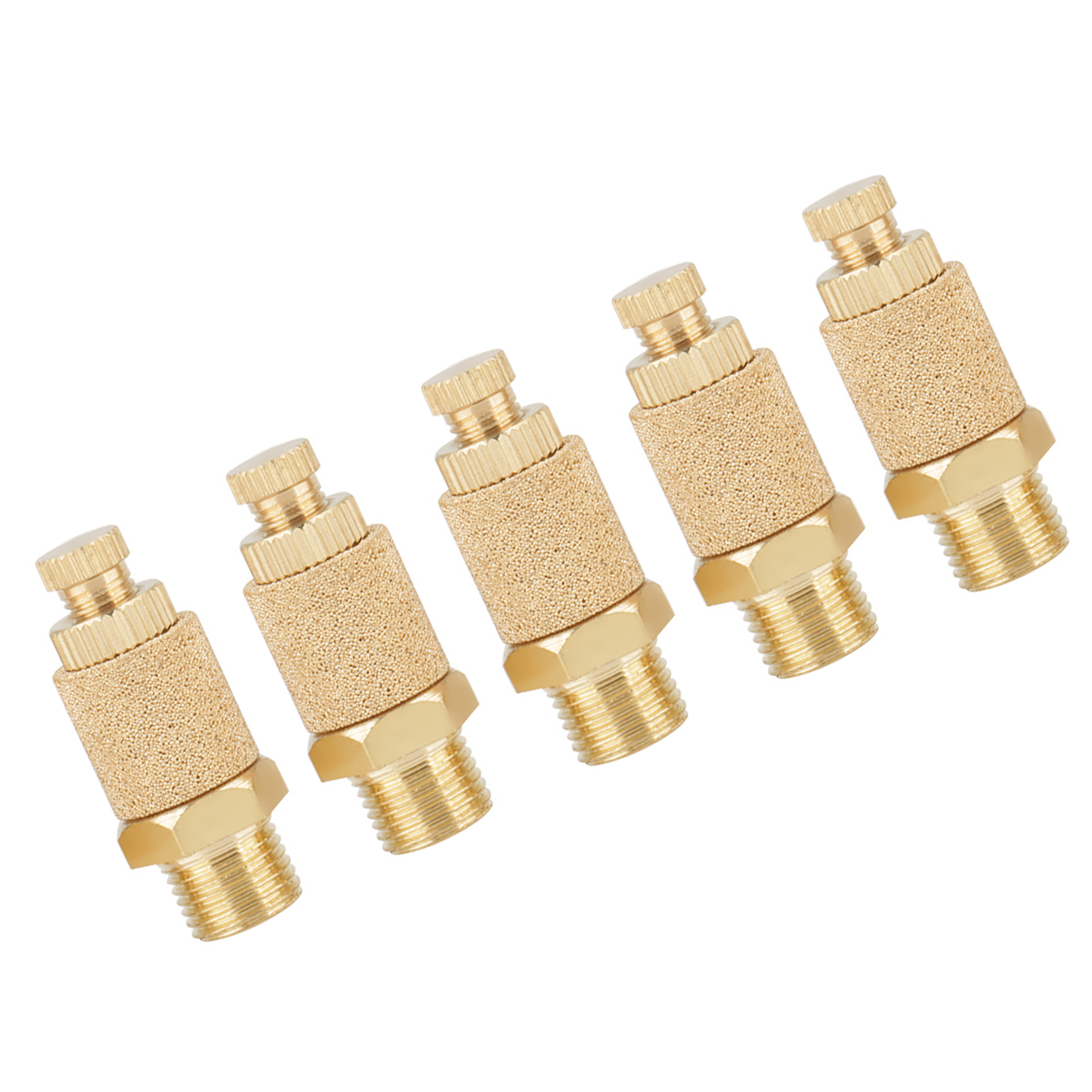 5-teiliges Set Pneumatischer Messingschalldämpfer Mit Luftstrom- Und Drehzahlregelung, 1/8 Bsp-ventil