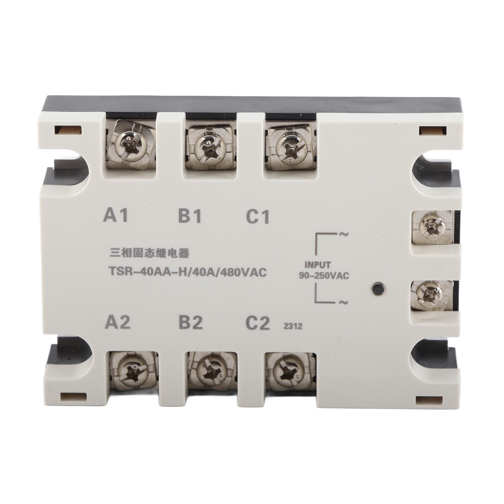 Dreiphasiges 40-a-wechselstrom-halbleiterrelais (ssr), Eingang 90–250 V Ac, Last 24–480 V Ac, Tsr-40aa H
