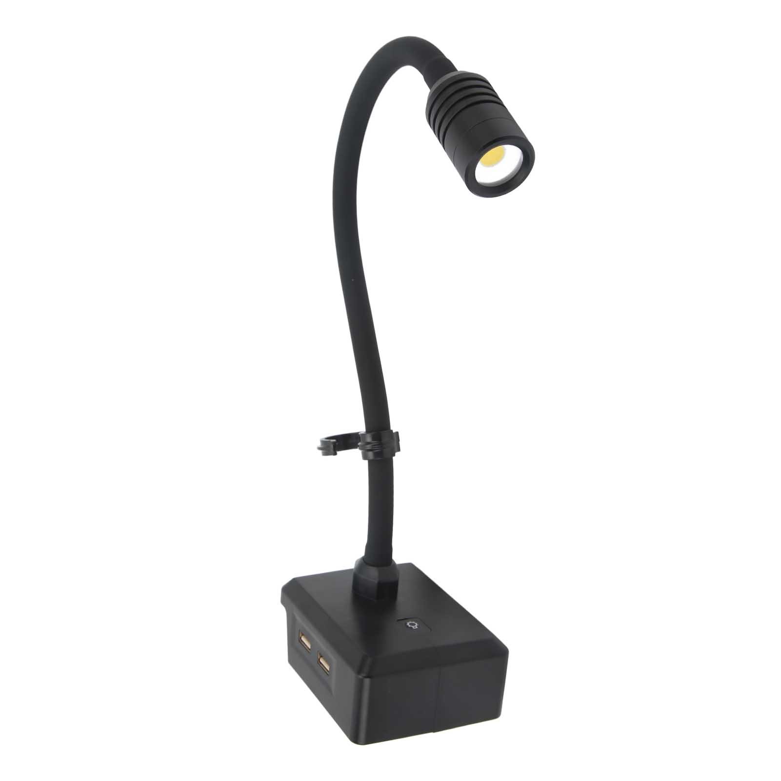 Led-schwanenhalslampe Mit 3 Modi, Kfz-wartungsleuchte, 360° Flexible Beleuchtung, Zwei Usb-anschlüsse (14,4-20 V)