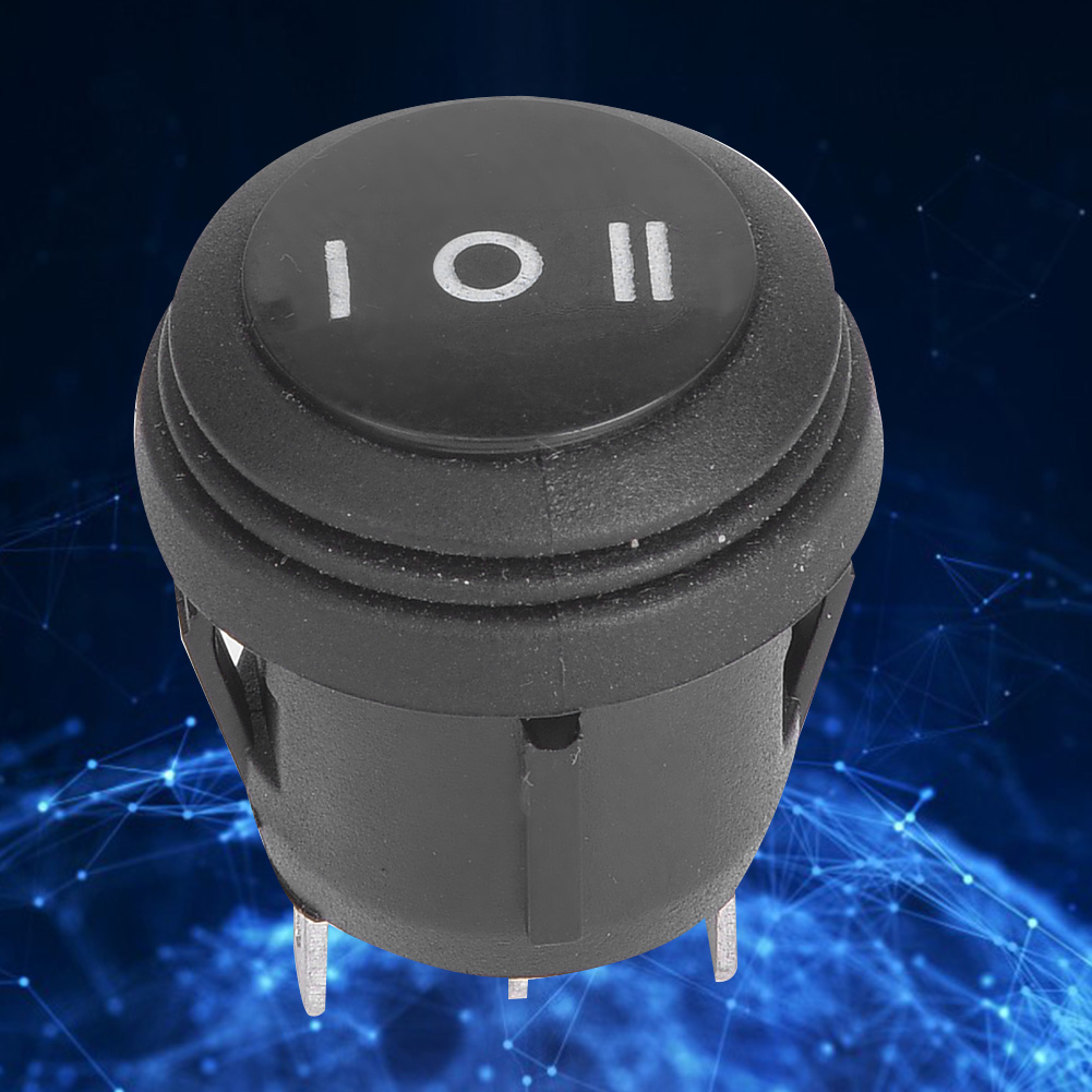 5 Stück 3-positionen-wippschalter Ein/aus/ein, Schwarz, Rund, 3-polig, 10 A/125 V, 6 A/250 V