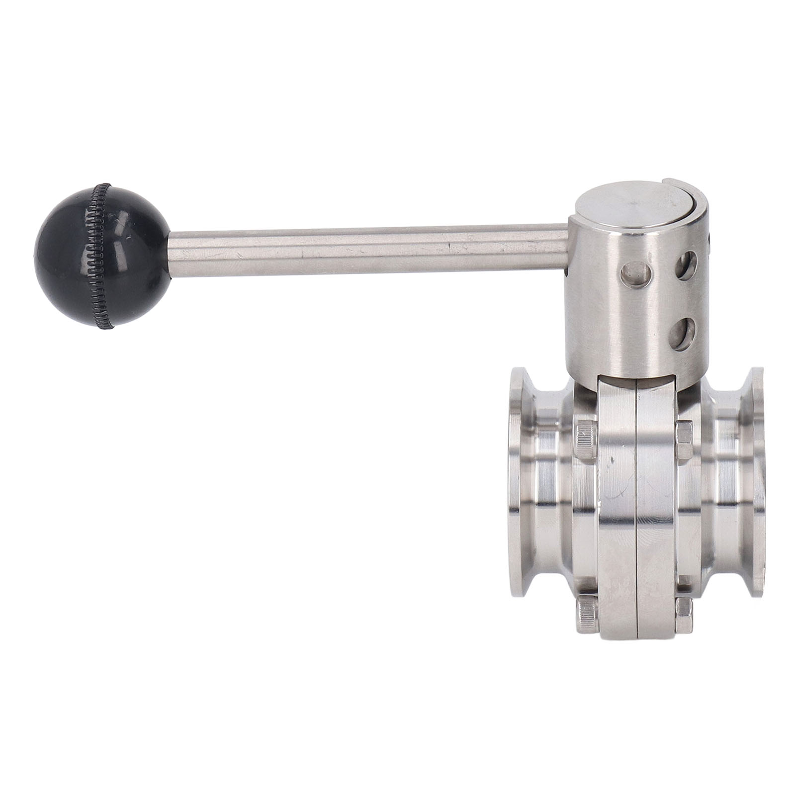 Hygienisches Absperrventil Mit Silikondichtung, Edelstahl, Außendurchmesser 45 Mm / 1,8 Zoll