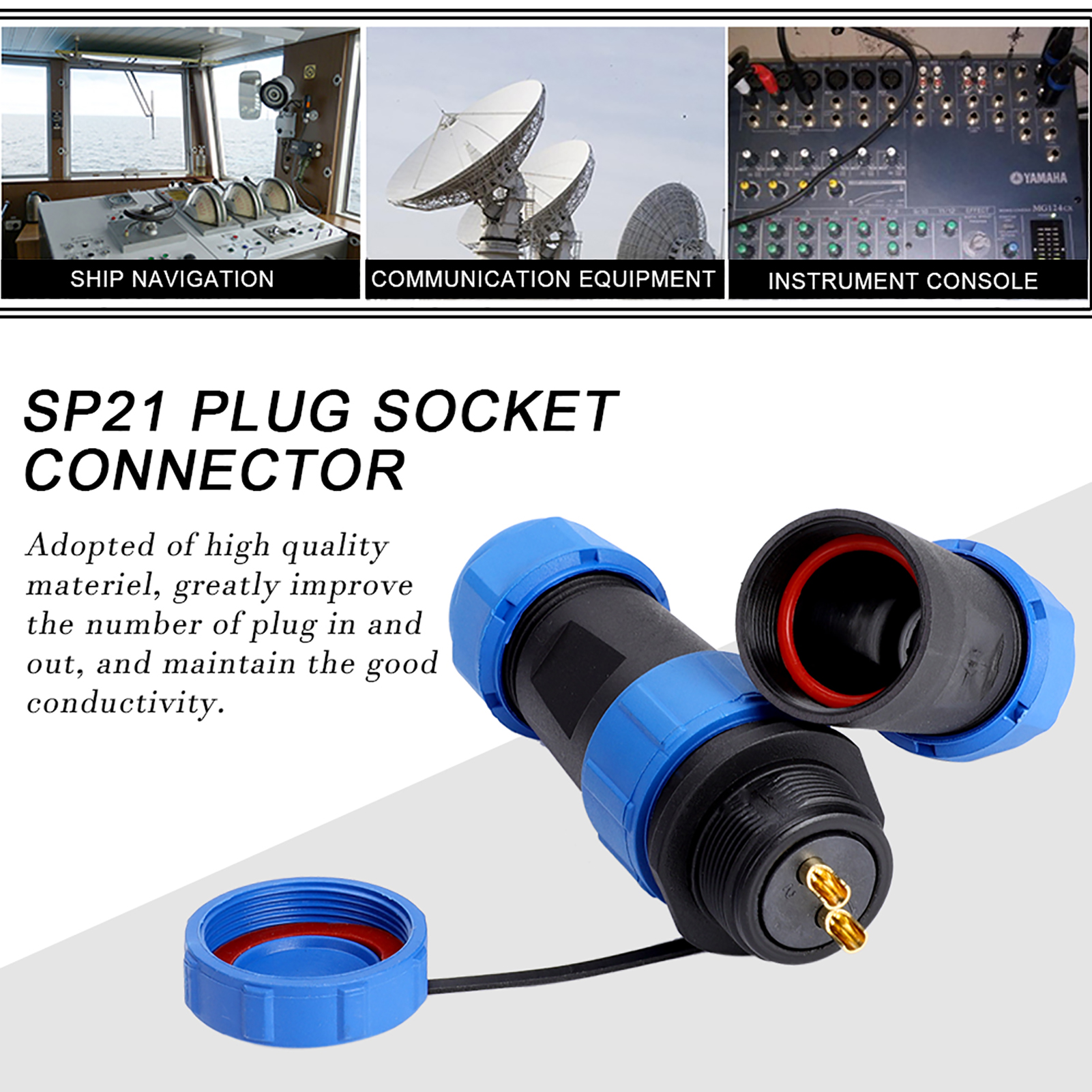 Sp21 Ip68 2-poliger Wasserdichter Kunststoff-luftfahrtstecker (2-polig)